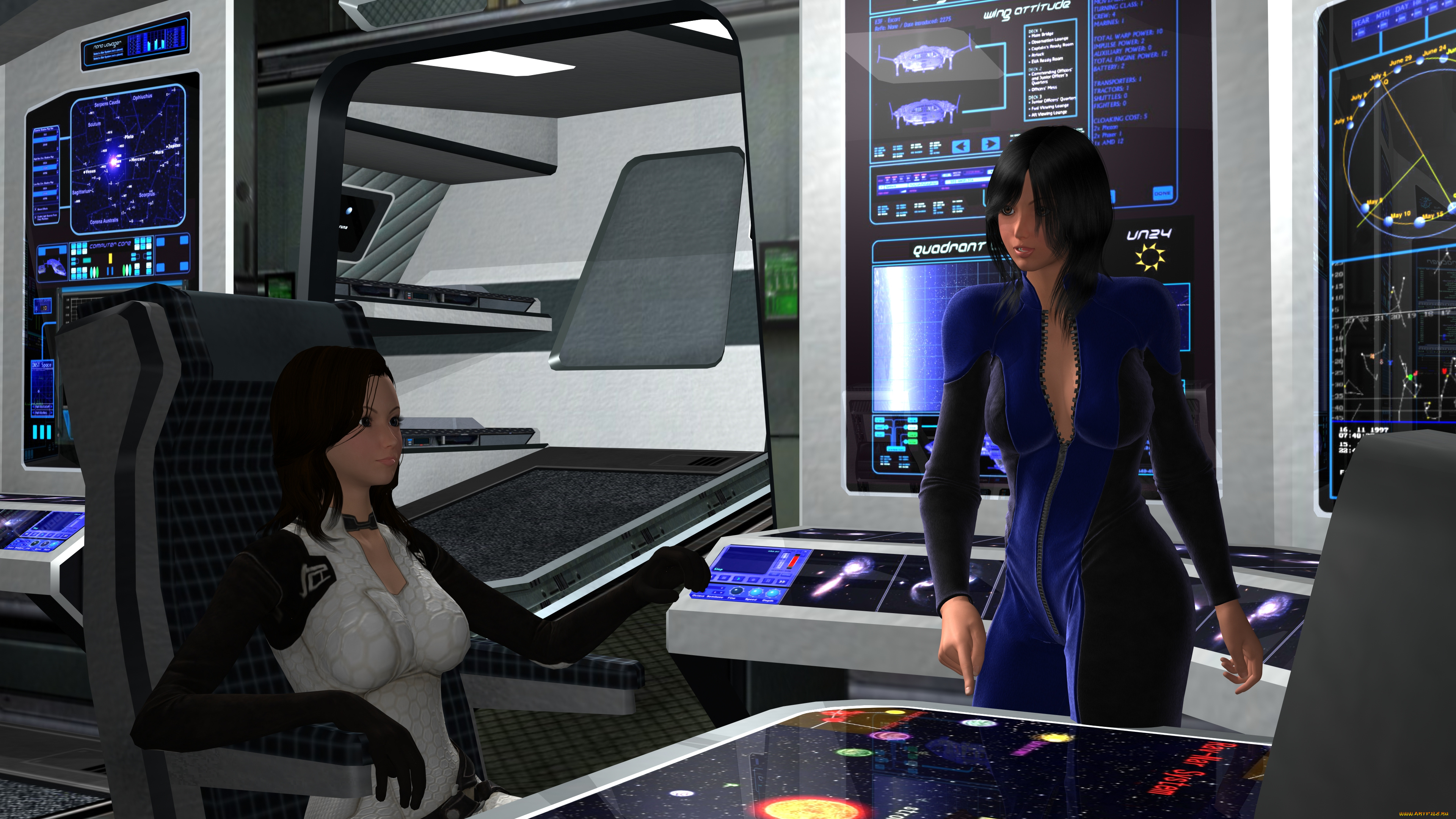 3д, графика, фантазия, , fantasy, девушки, взгляд, фон