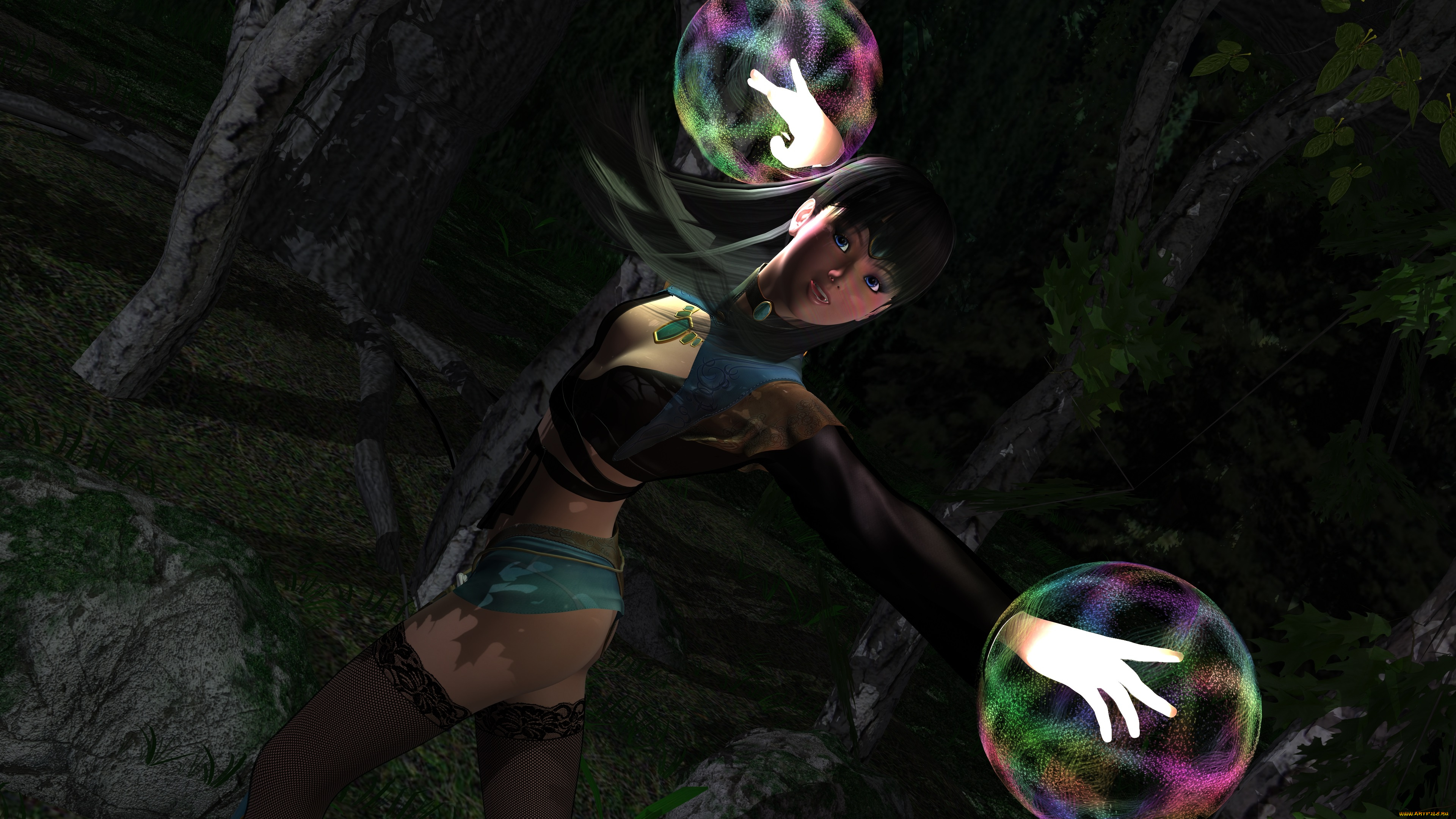 3д, графика, фантазия, , fantasy, взгляд, девушка, магия, фон