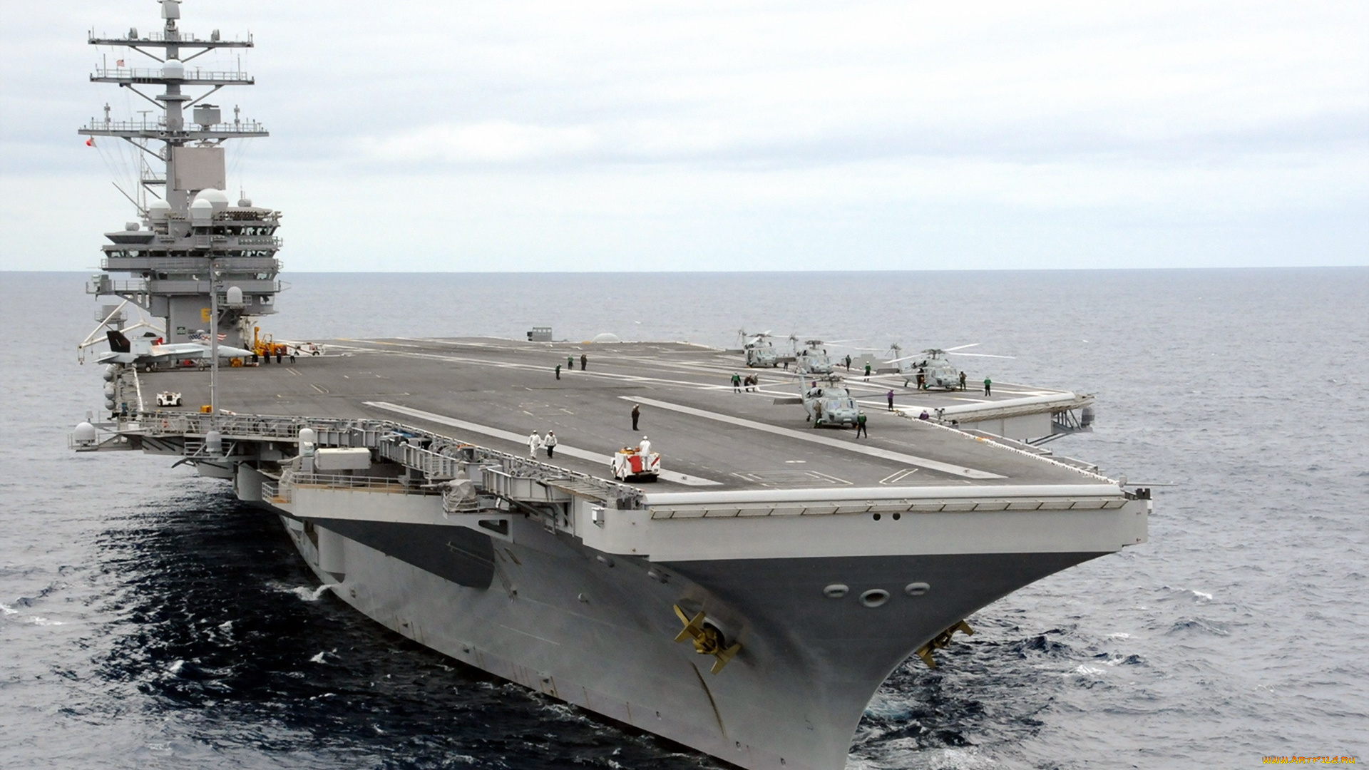 корабли, авианосцы, , вертолётоносцы, mh-60s, море, авианосец, рональд, рейган