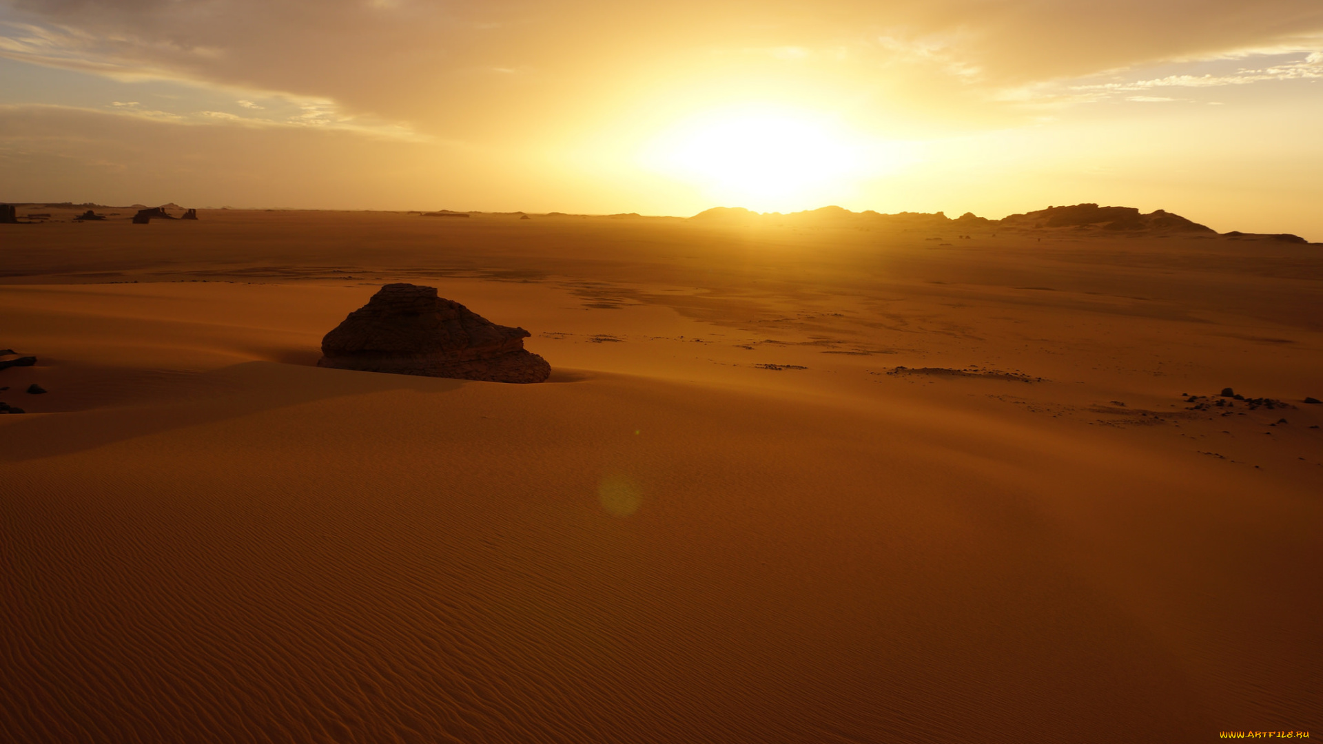 природа, пустыни, пустыня, сахара, закат, алжир, небо, песок, пейзаж