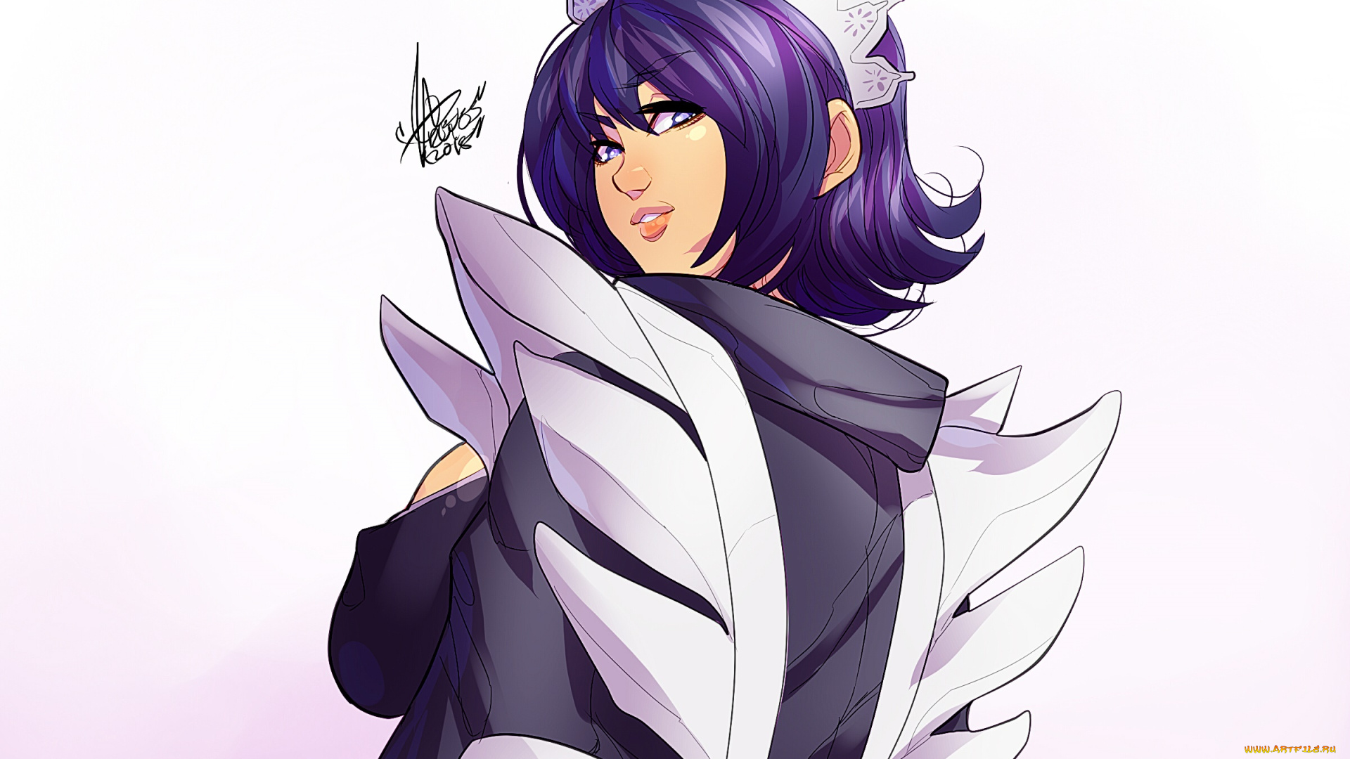 рисованное, люди, фон, взгляд, девушка