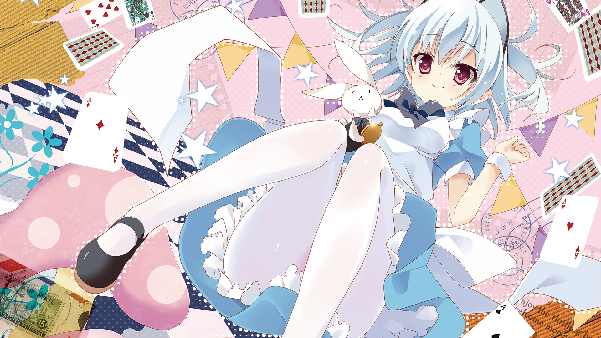 1000-chan, аниме, unknown, , другое, девушка, взгляд, фон