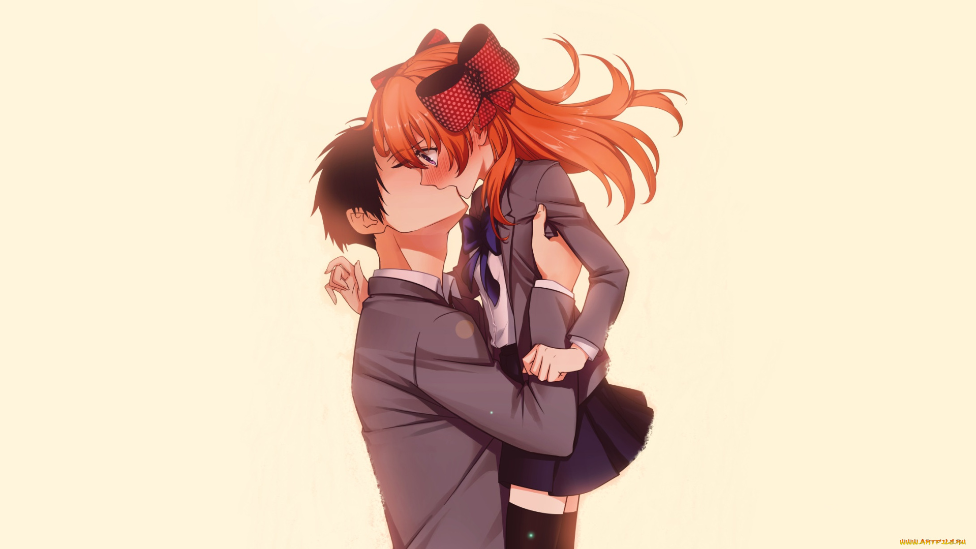 аниме, gekkan, shoujo, nozaki-kun, парень, девушка, поцелуй