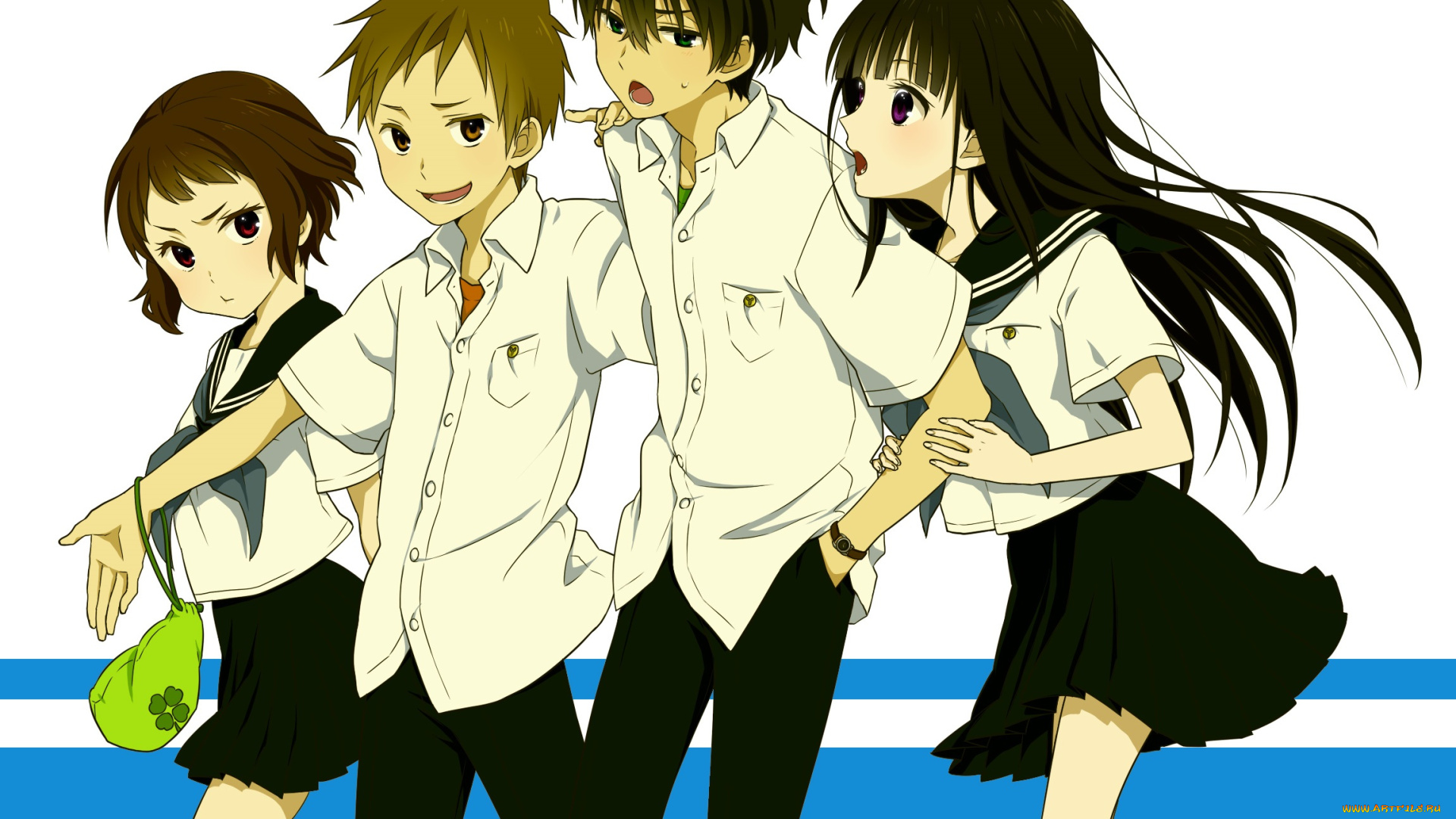 аниме, hyouka, персонажи, школьники