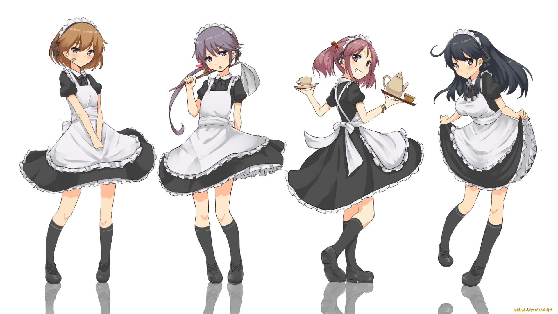 аниме, kantai, collection, фон, взгляд, девушки