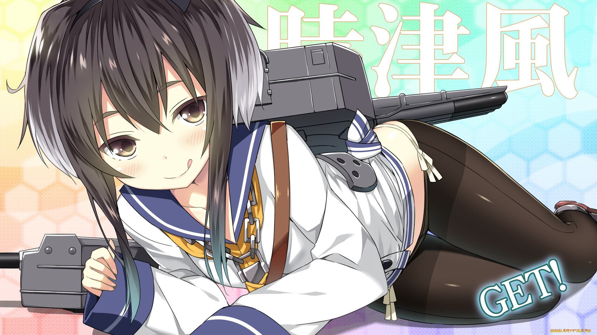 аниме, kantai, collection, фон, взгляд, девушка