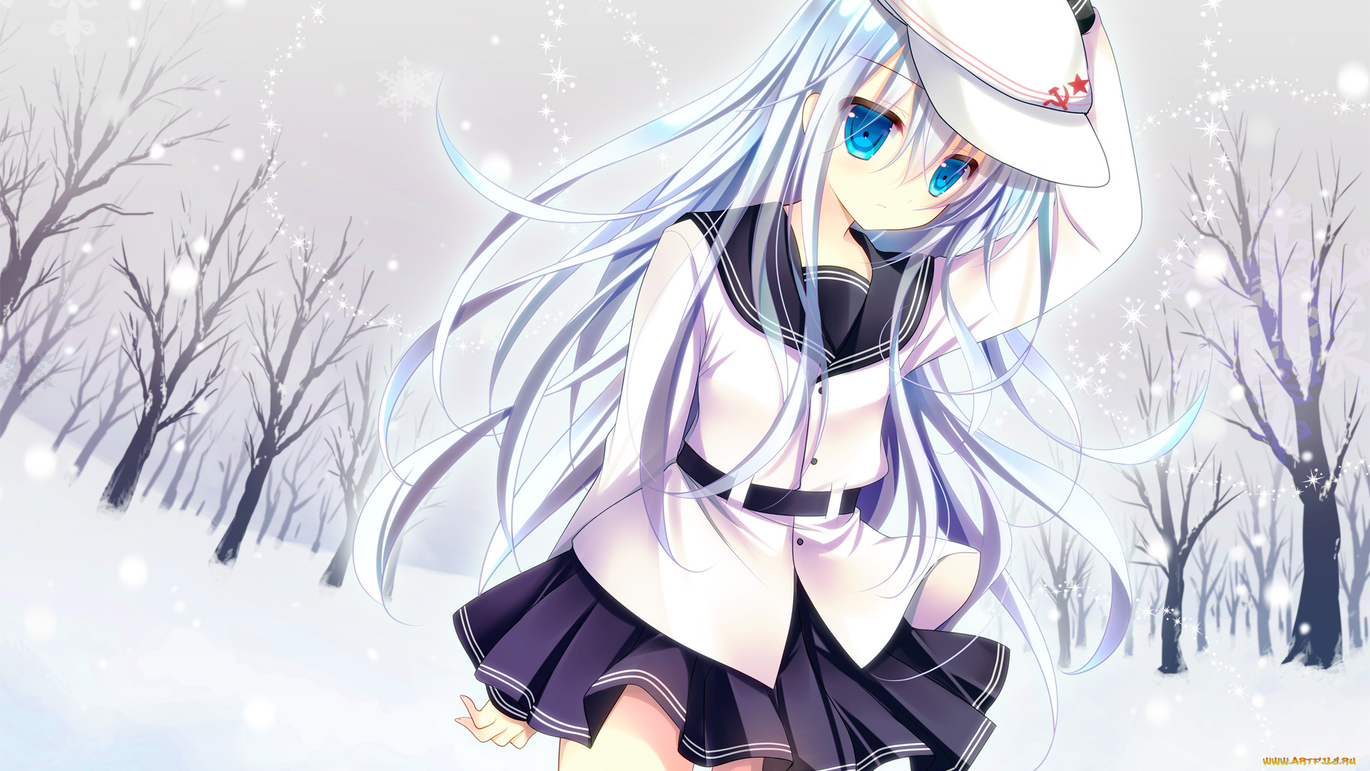 аниме, kantai, collection, взгляд, девушка, фон