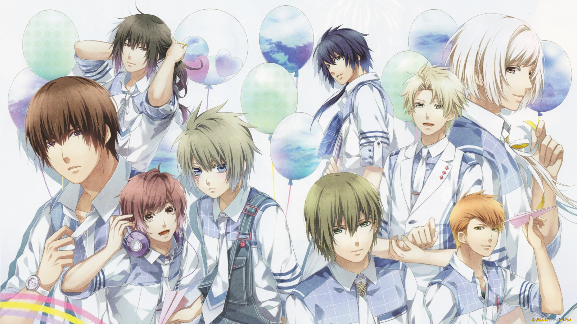 аниме, norn9, парни