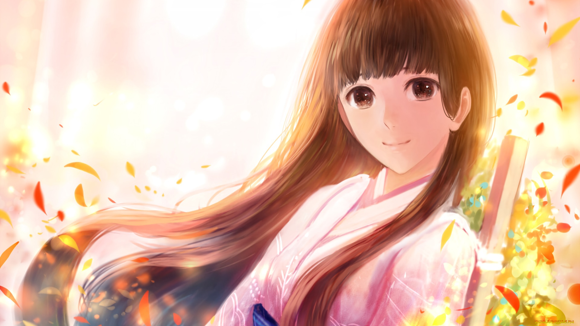 аниме, unknown, , другое, фон, взгляд, девушка