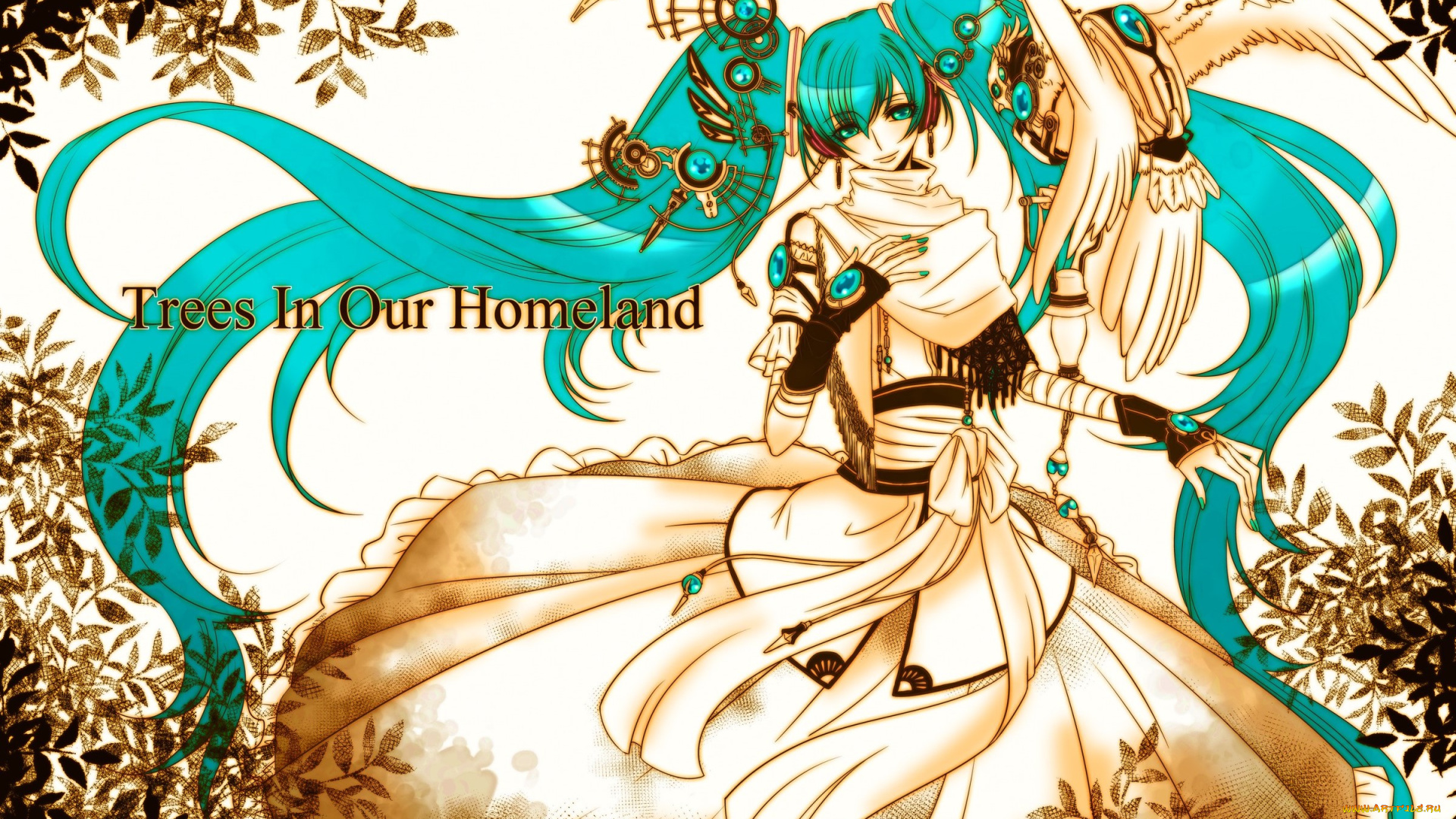 аниме, vocaloid, девушка, фон, взгляд