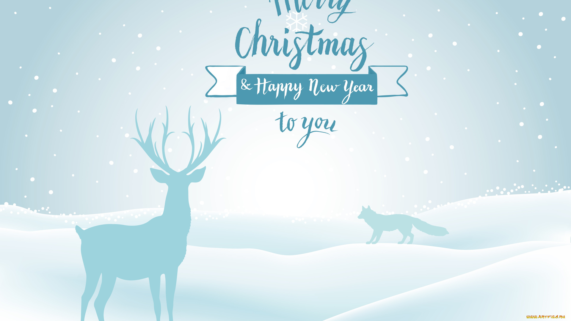 праздничные, векторная, графика, , новый, год, олень, лиса