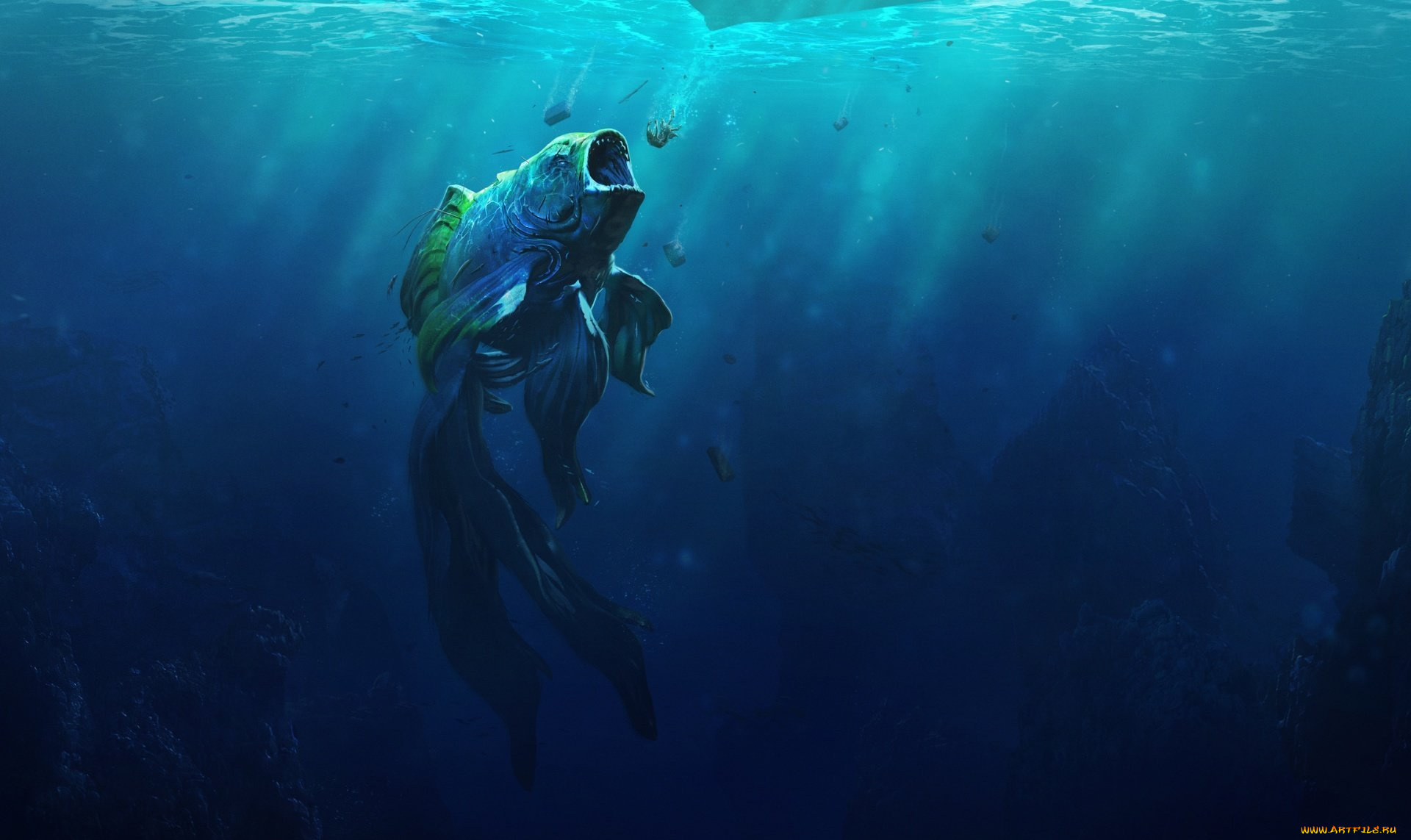 фэнтези, существа, хвост, рыба, море