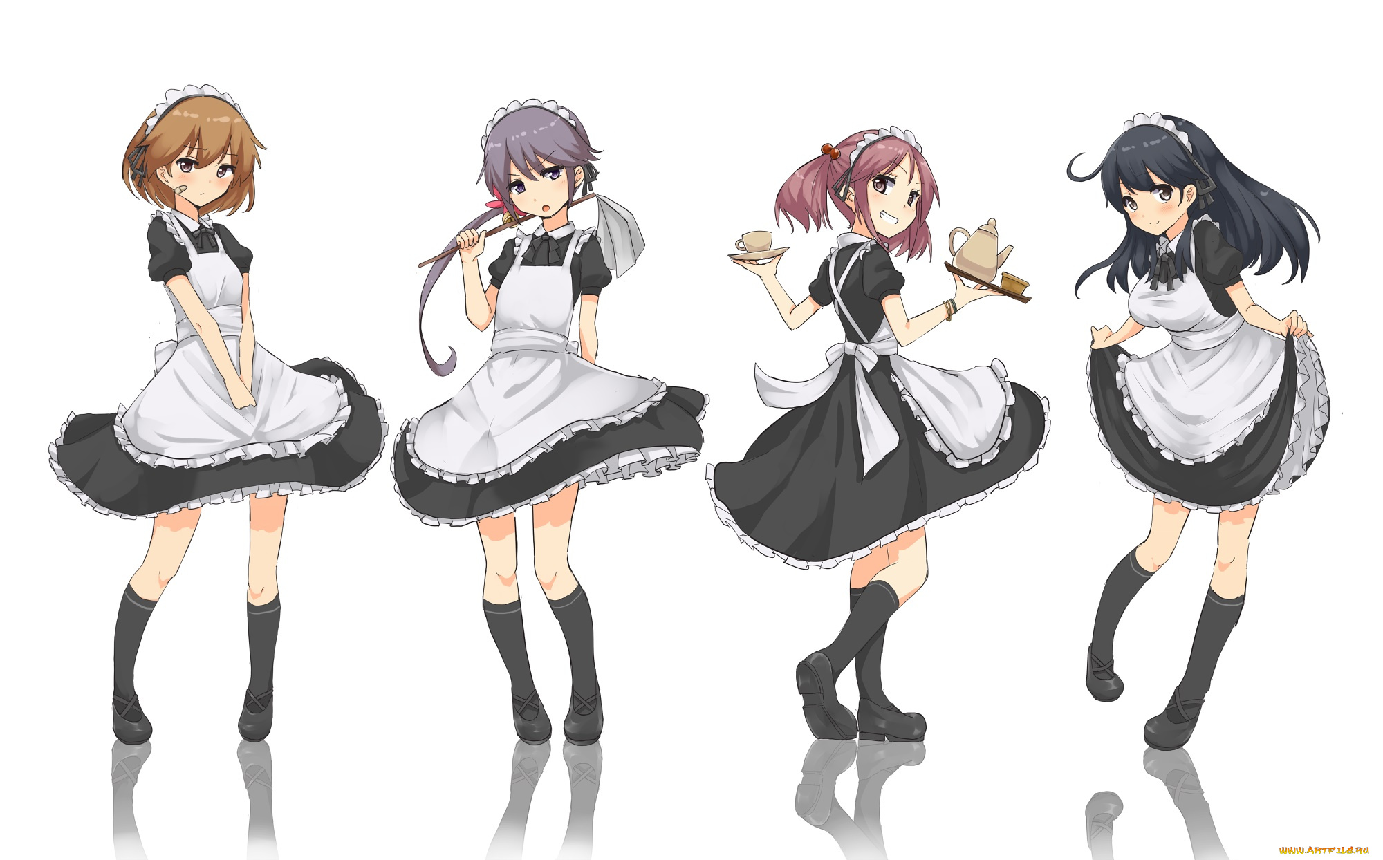 аниме, kantai, collection, фон, взгляд, девушки