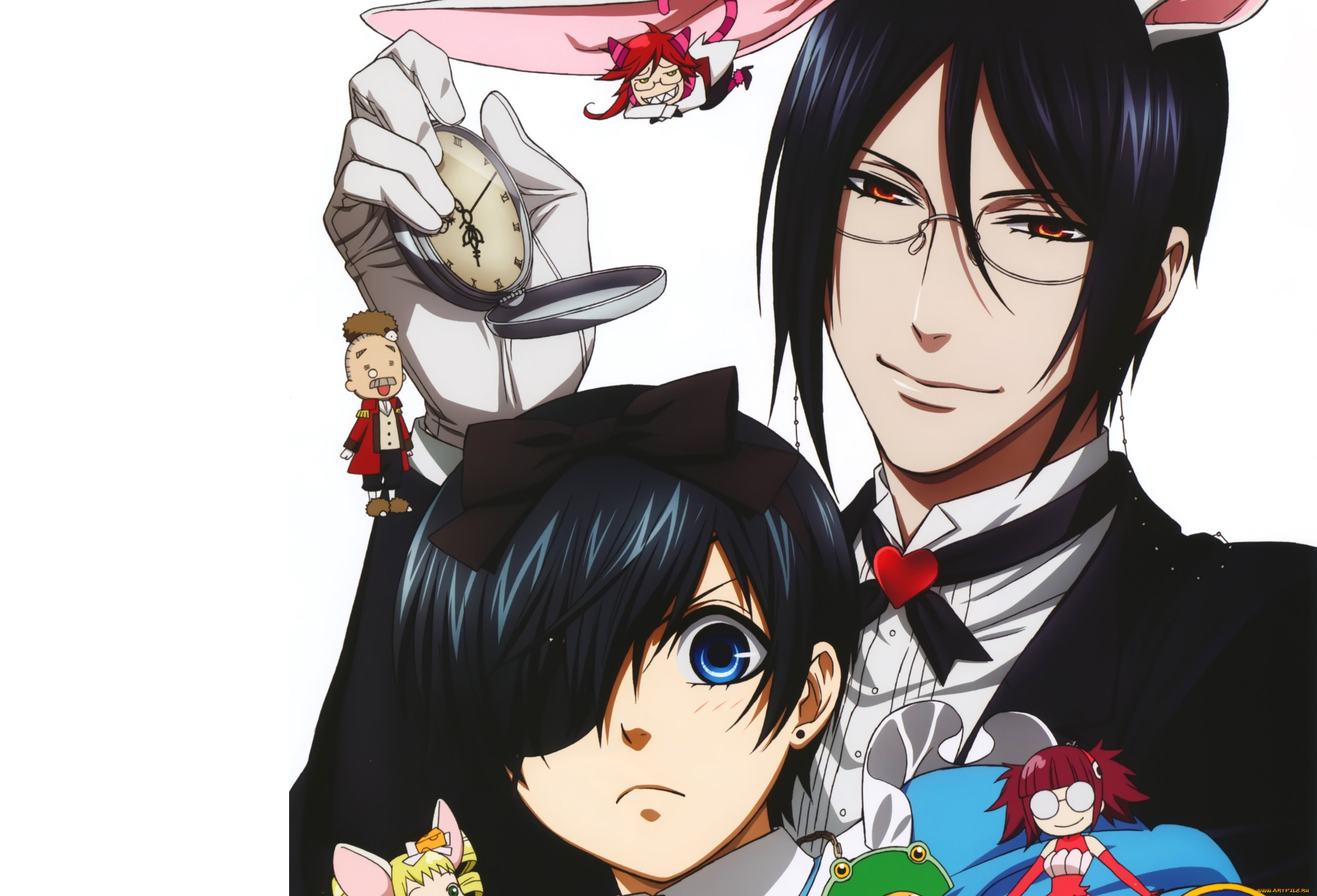 аниме, kuroshitsuji, себастьян, сиэль