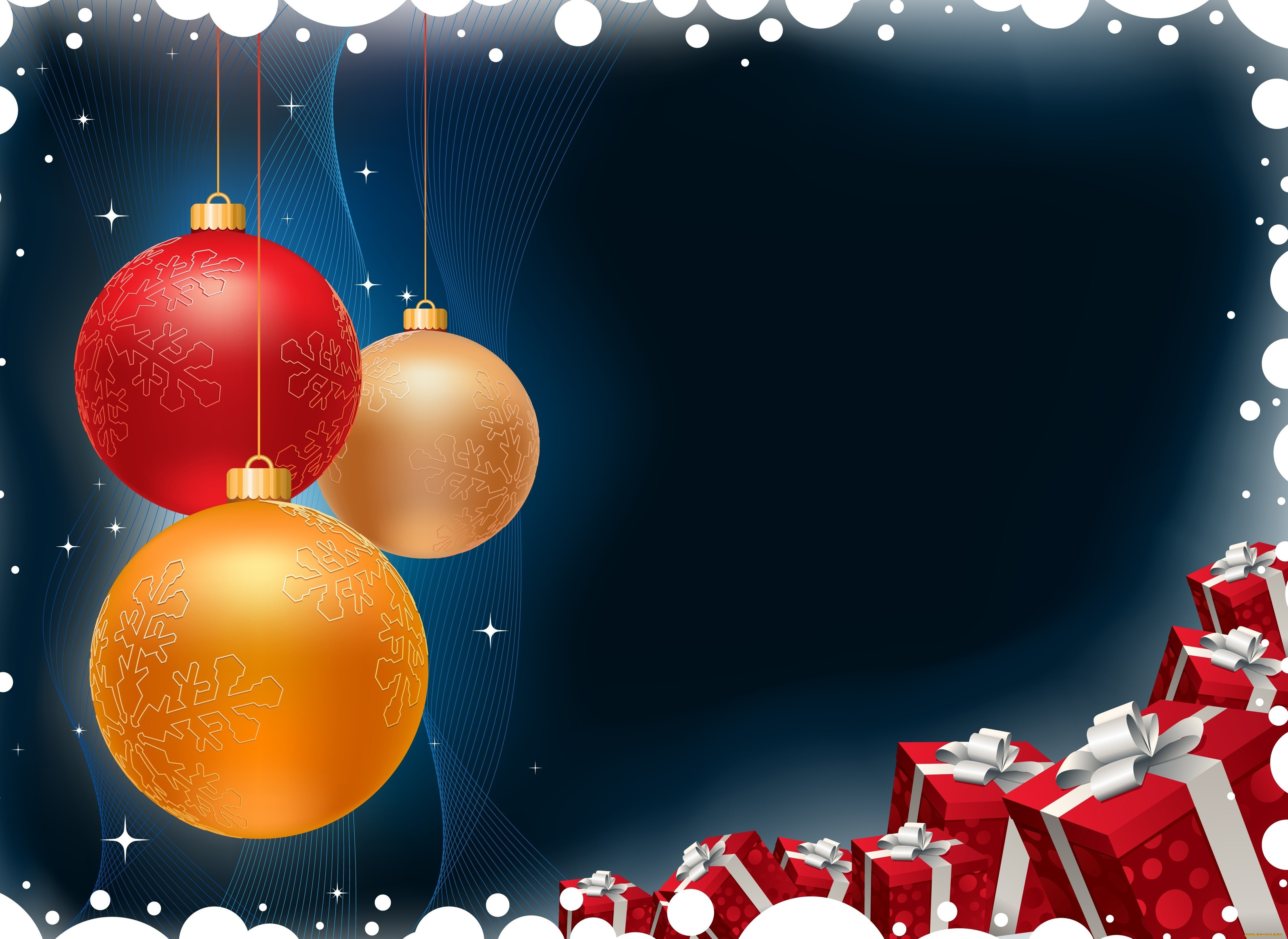 праздничные, векторная, графика, , новый, год, фон, шары