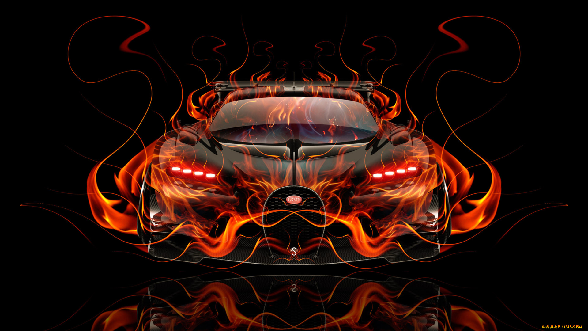 bugatti, vision, gran, turismo, side, super, fire, car, 2016, автомобили, 3д, bugatti, vision, gran, turismo, side, super, fire, car, 2016