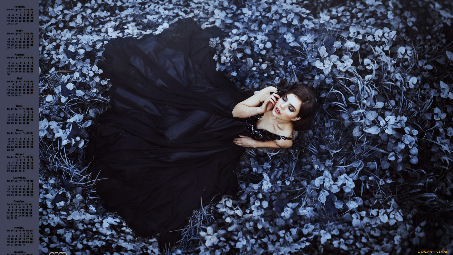 календари, девушки, 2018, растения