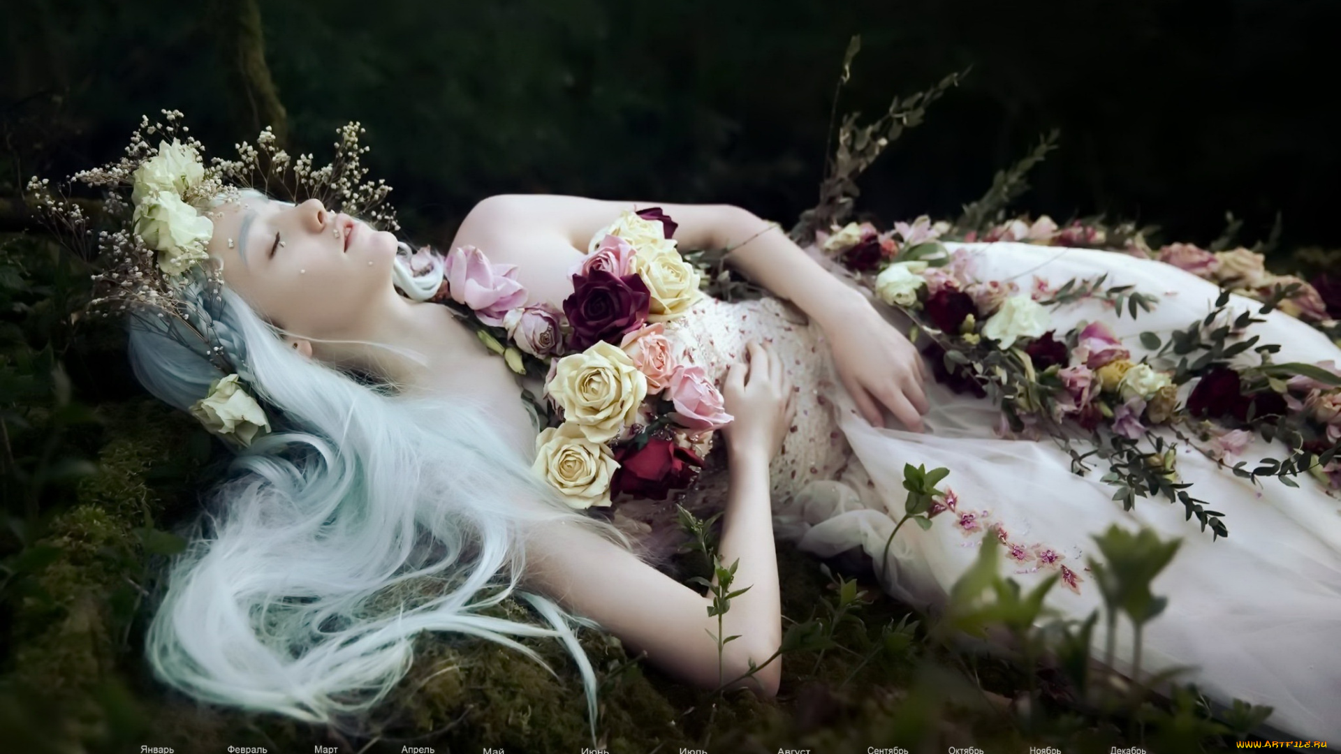 календари, девушки, цветы, 2018
