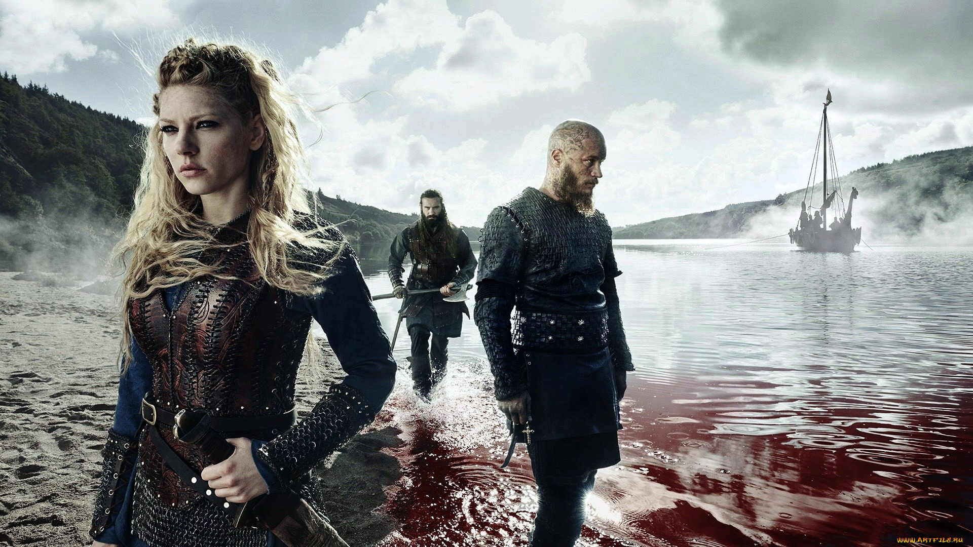 кино, фильмы, vikings, , 2013, , сериал, река, кровь