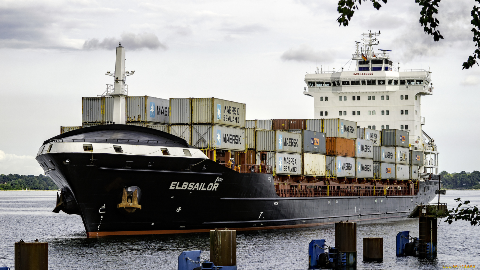 корабли, грузовые, суда, контейнеровоз