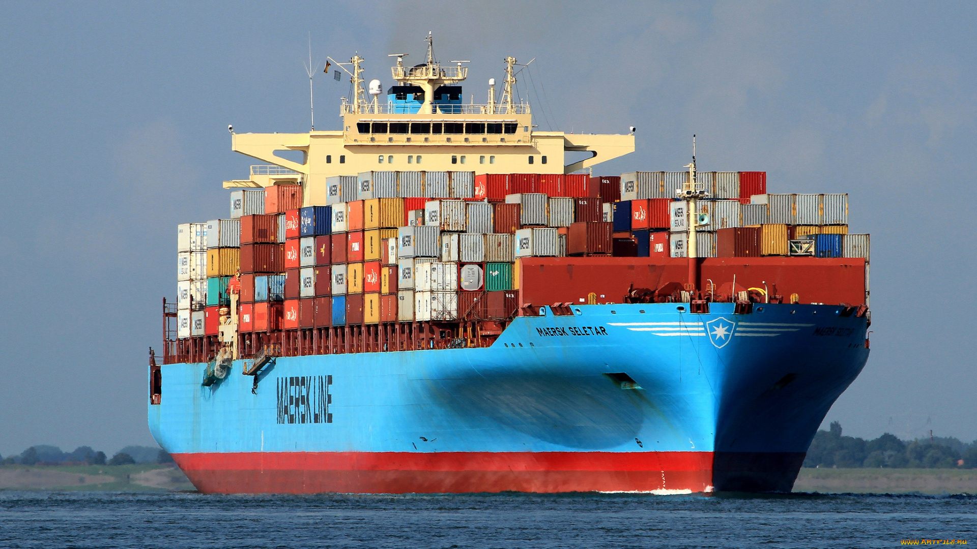 корабли, грузовые, суда, контейнеровоз