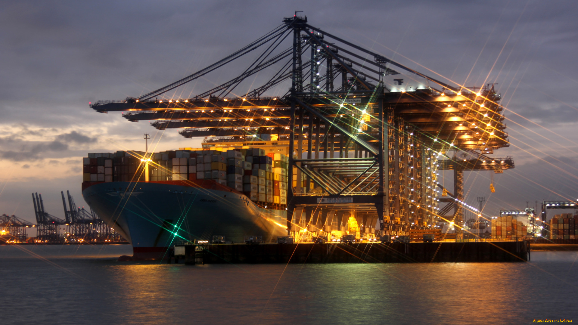 корабли, грузовые, суда, контейнеровоз