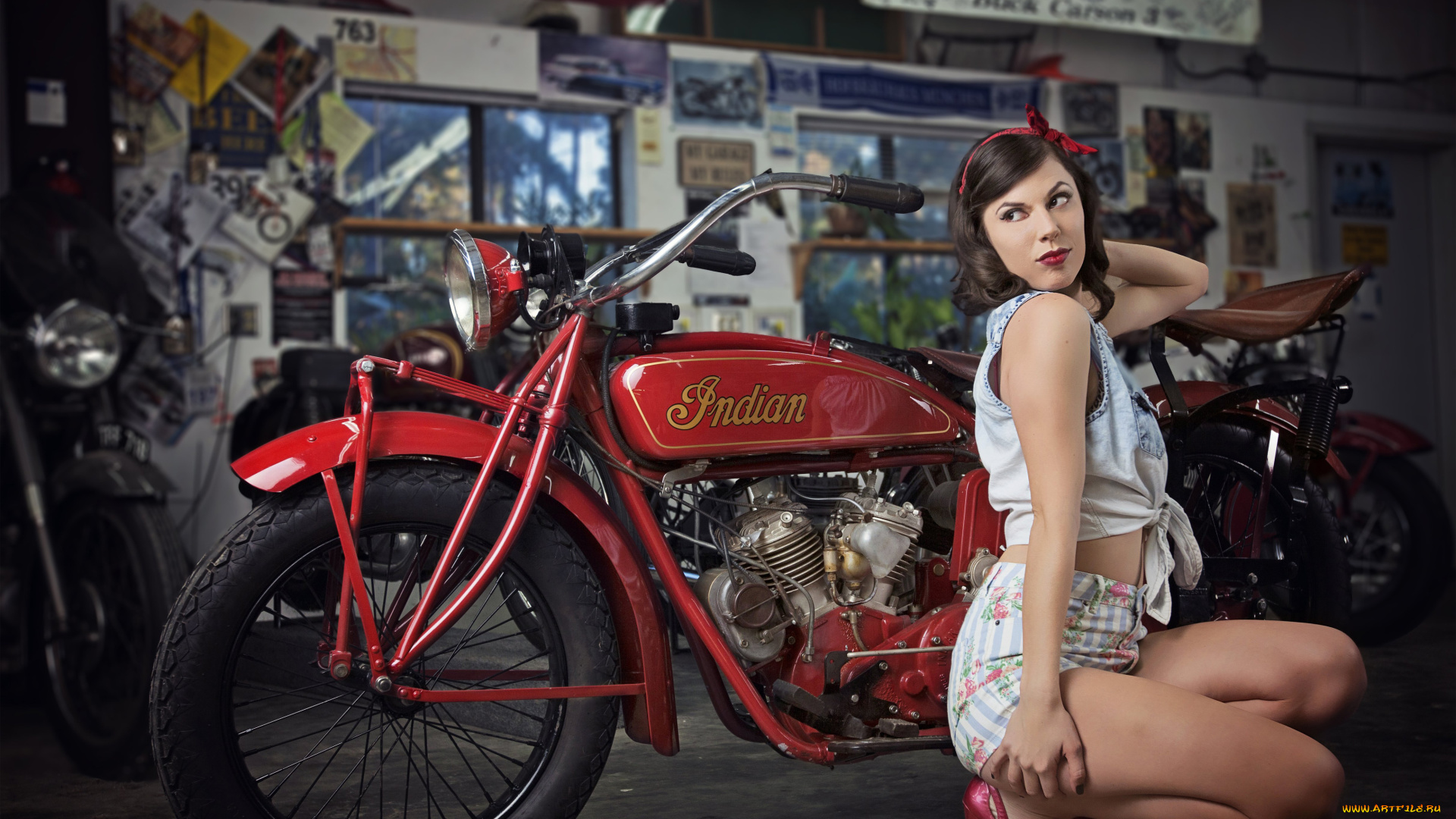 мотоциклы, мото, с, девушкой, moto