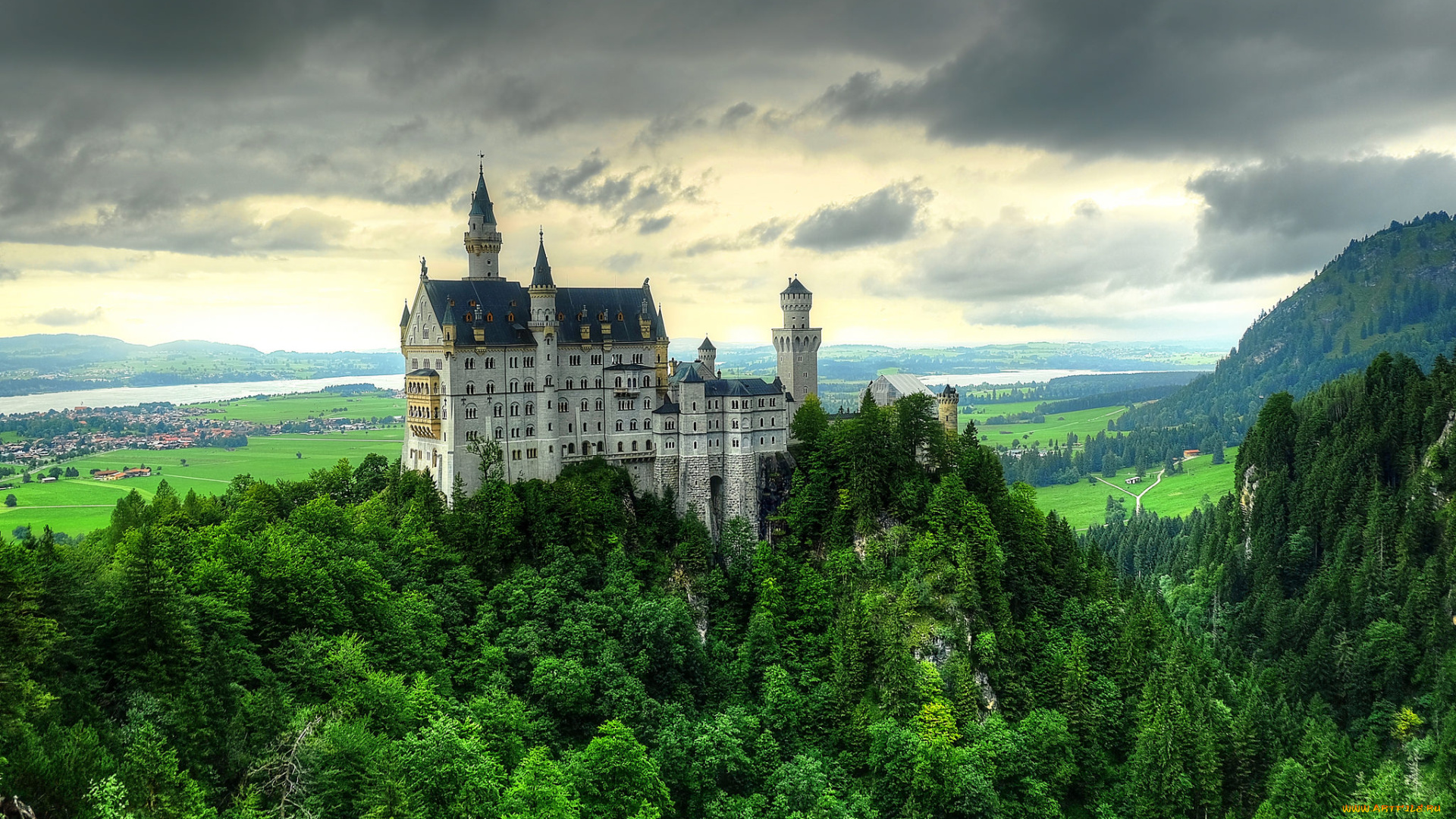 neuschwanstein, -, bavarian, fairytale, города, замок, нойшванштайн, , германия, простор