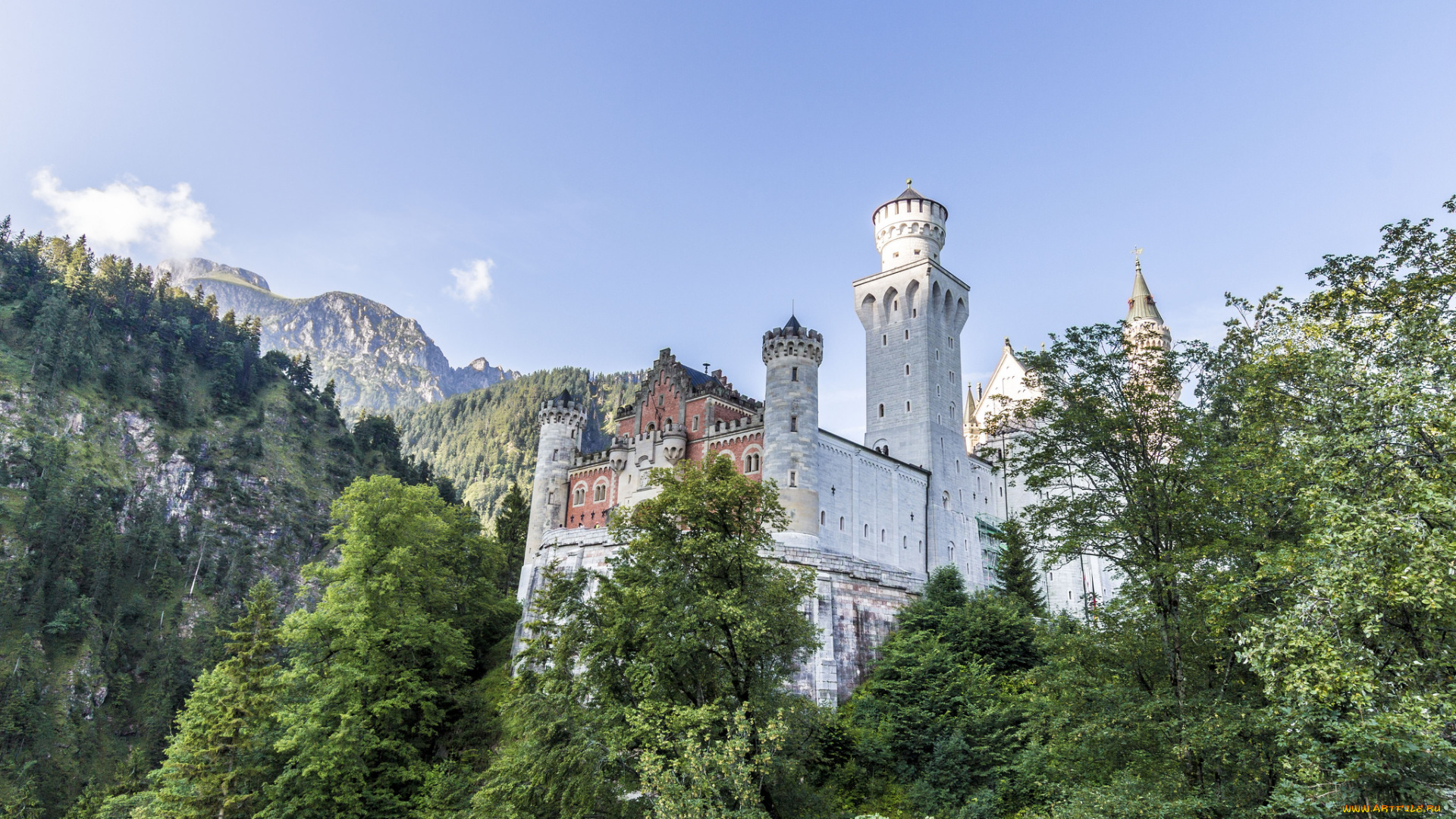 neuschwanstein, castle, города, замок, нойшванштайн, , германия, простор