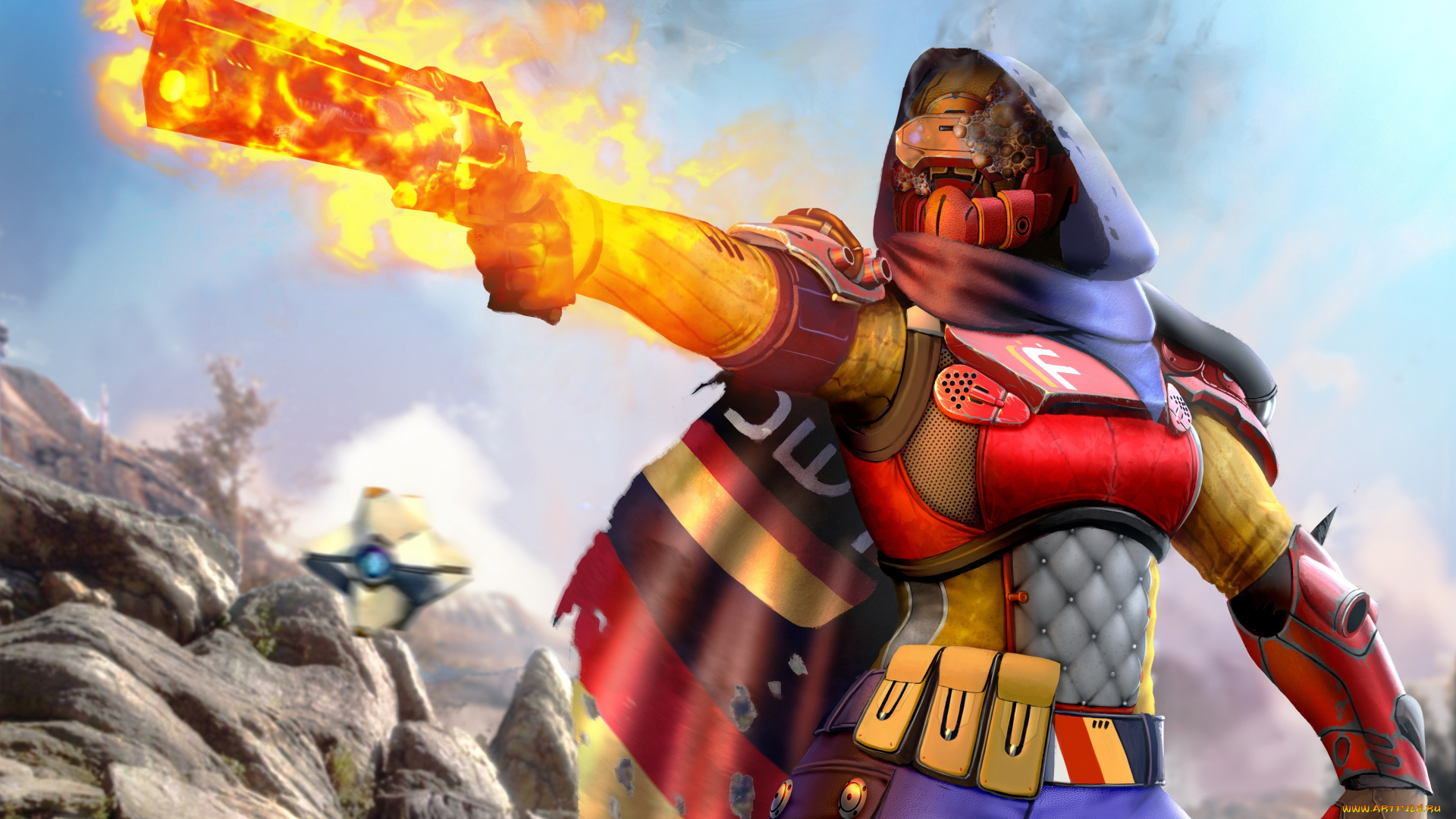 видео, игры, destiny, пистолет, униформа, фон, девушка