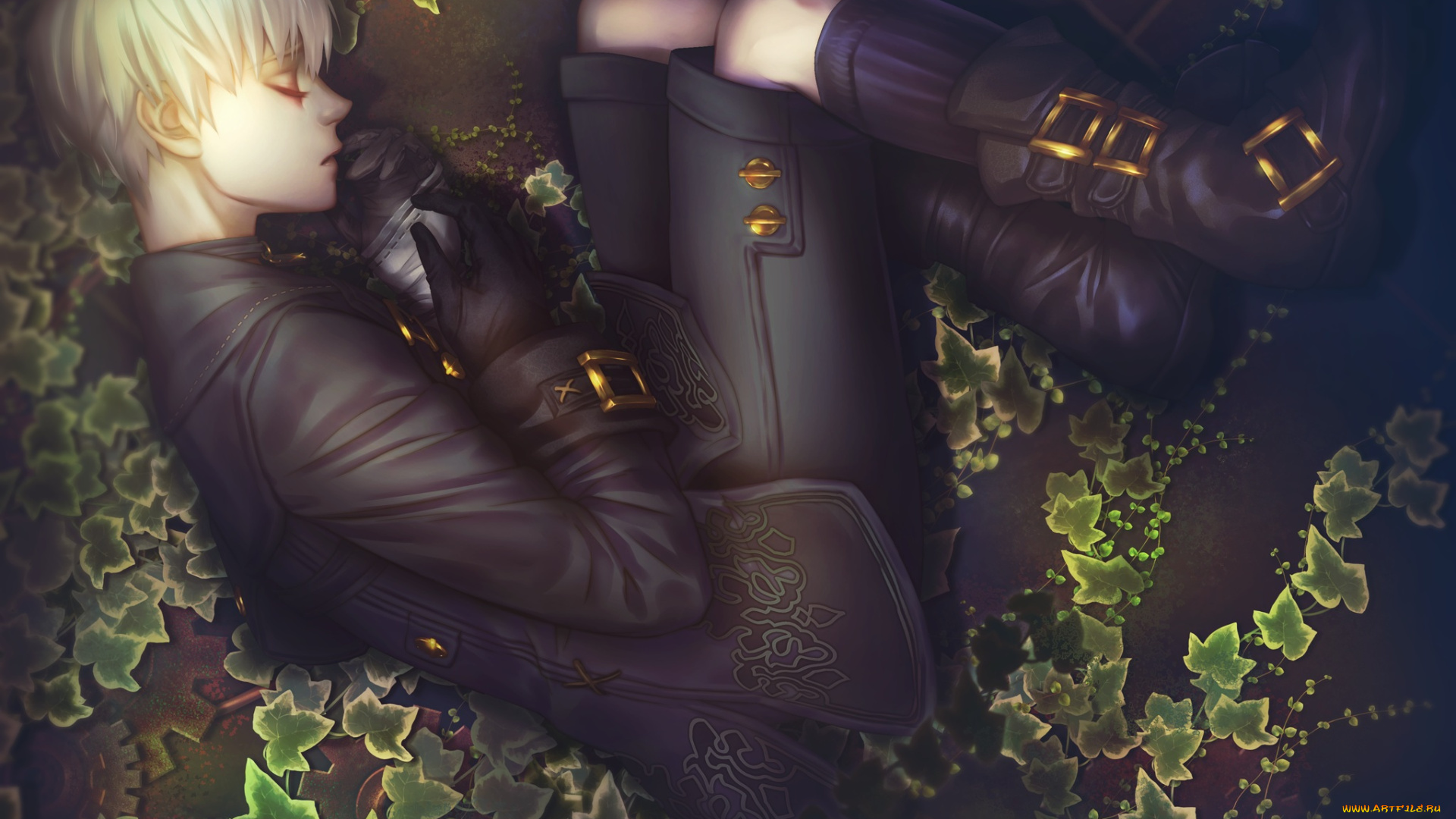 видео, игры, nier, , automata, спит