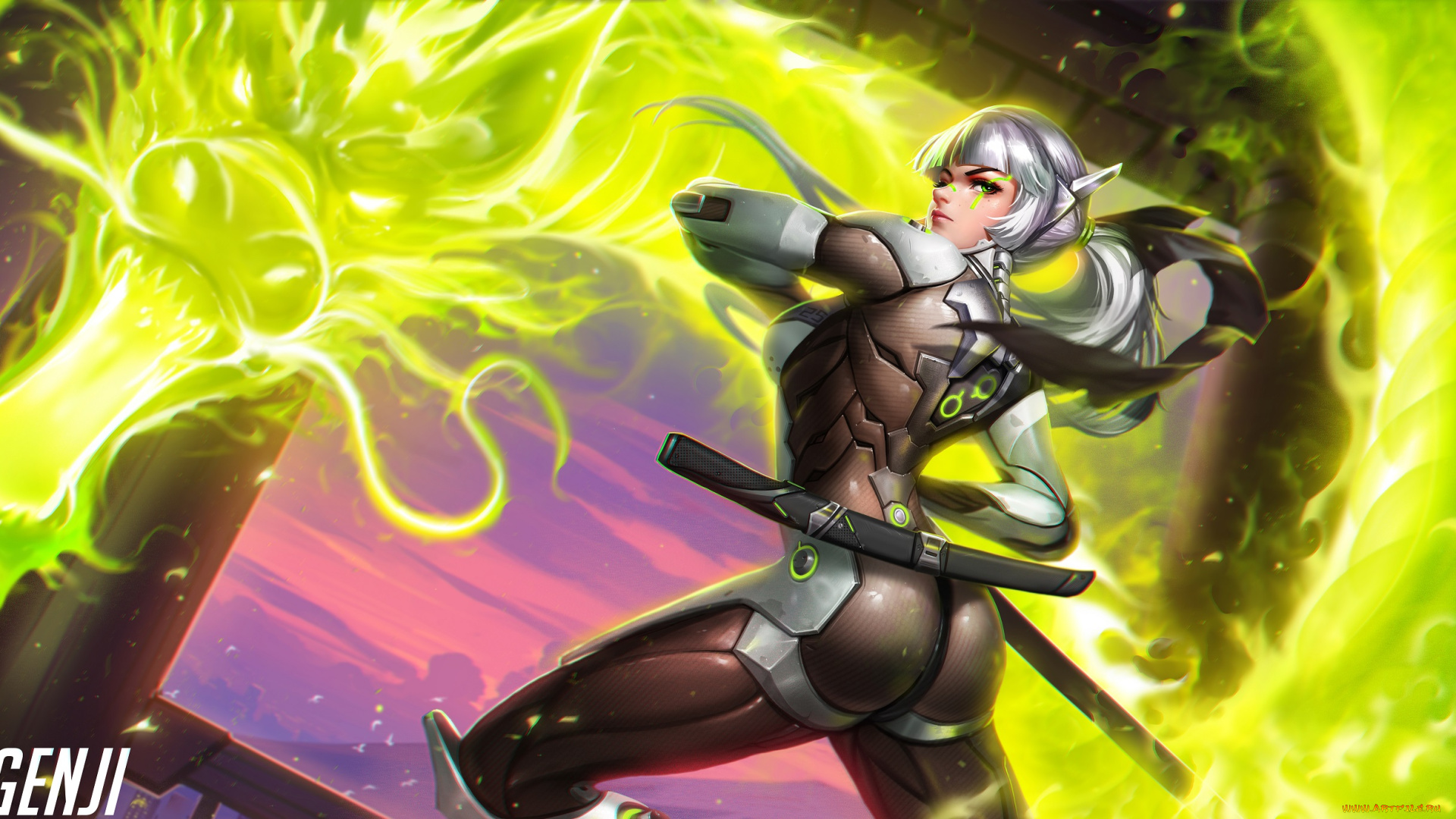 видео, игры, overwatch, genji