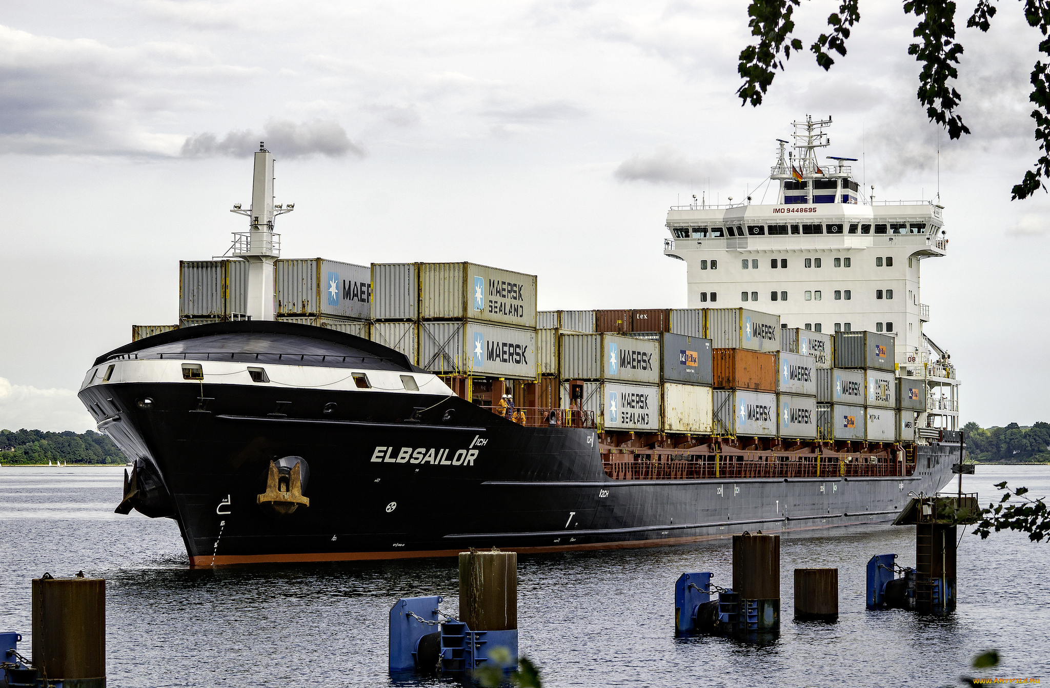 корабли, грузовые, суда, контейнеровоз