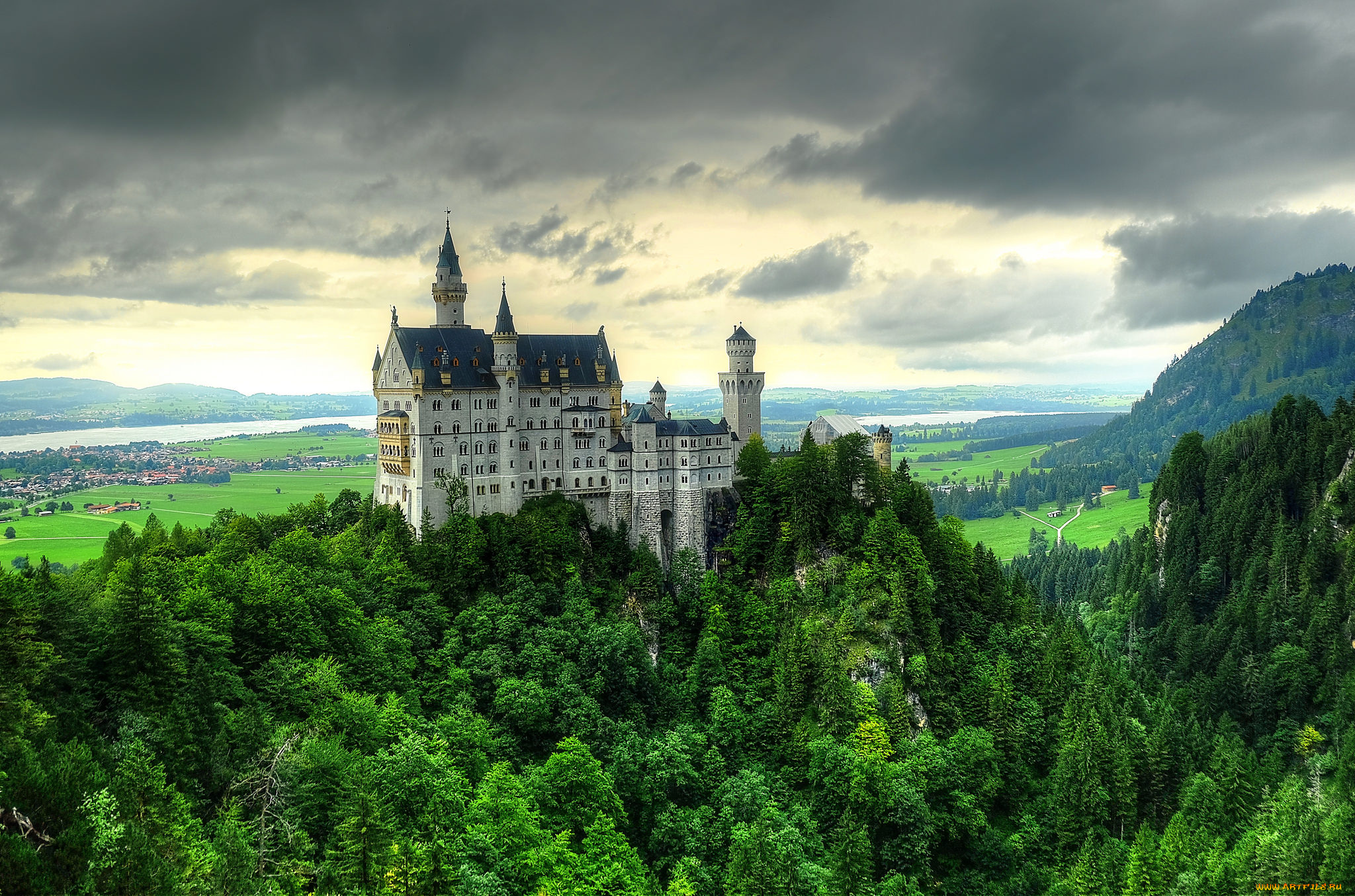 neuschwanstein, -, bavarian, fairytale, города, замок, нойшванштайн, , германия, простор