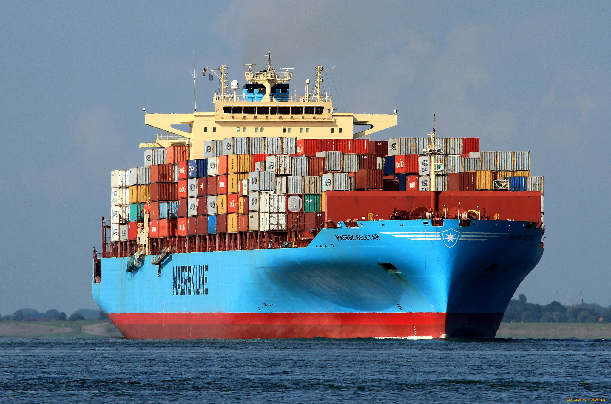 корабли, грузовые, суда, контейнеровоз