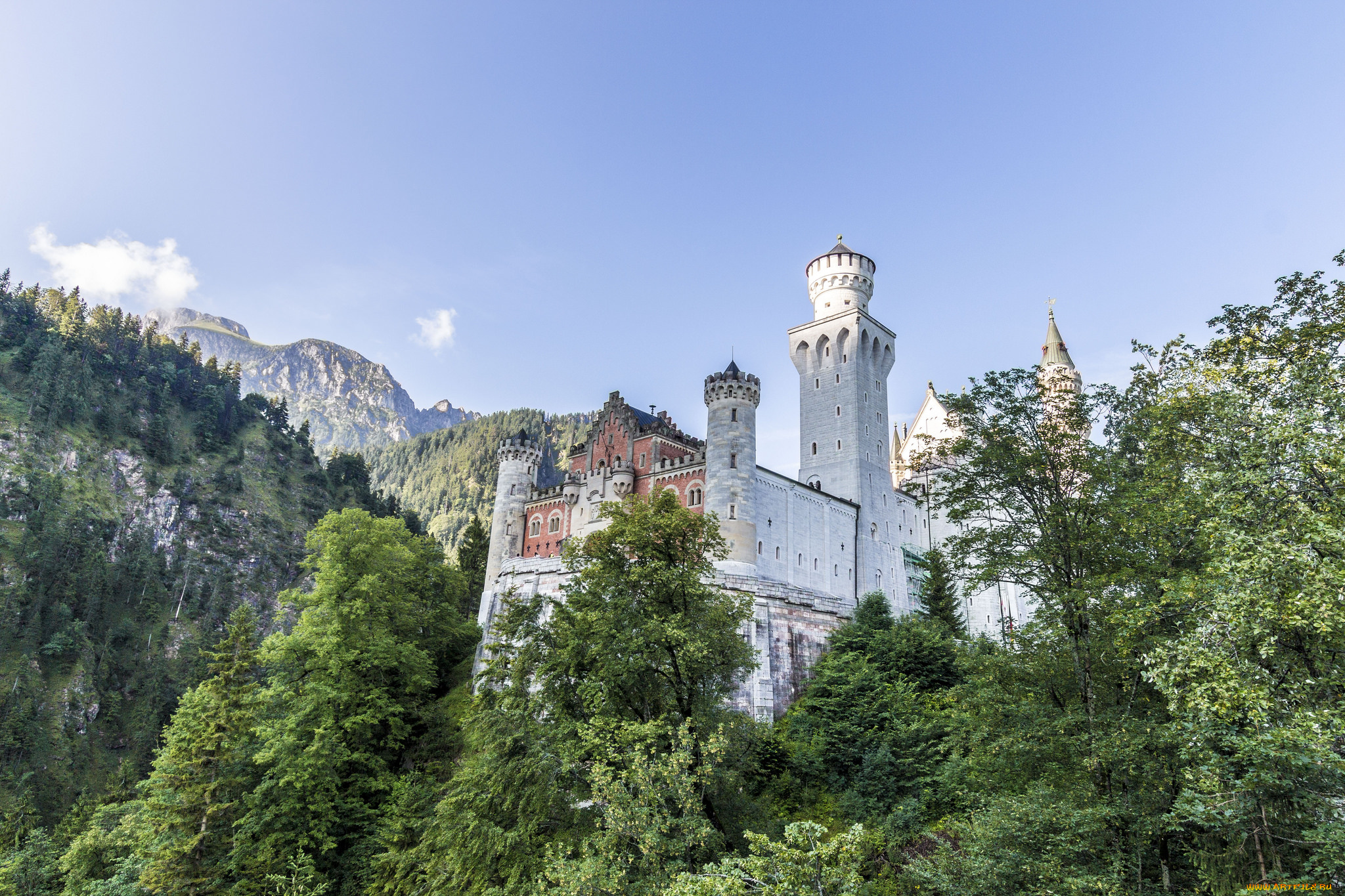 neuschwanstein, castle, города, замок, нойшванштайн, , германия, простор