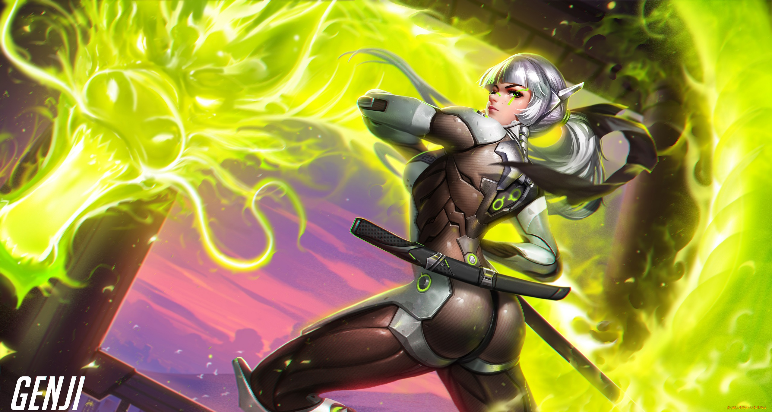 видео, игры, overwatch, genji