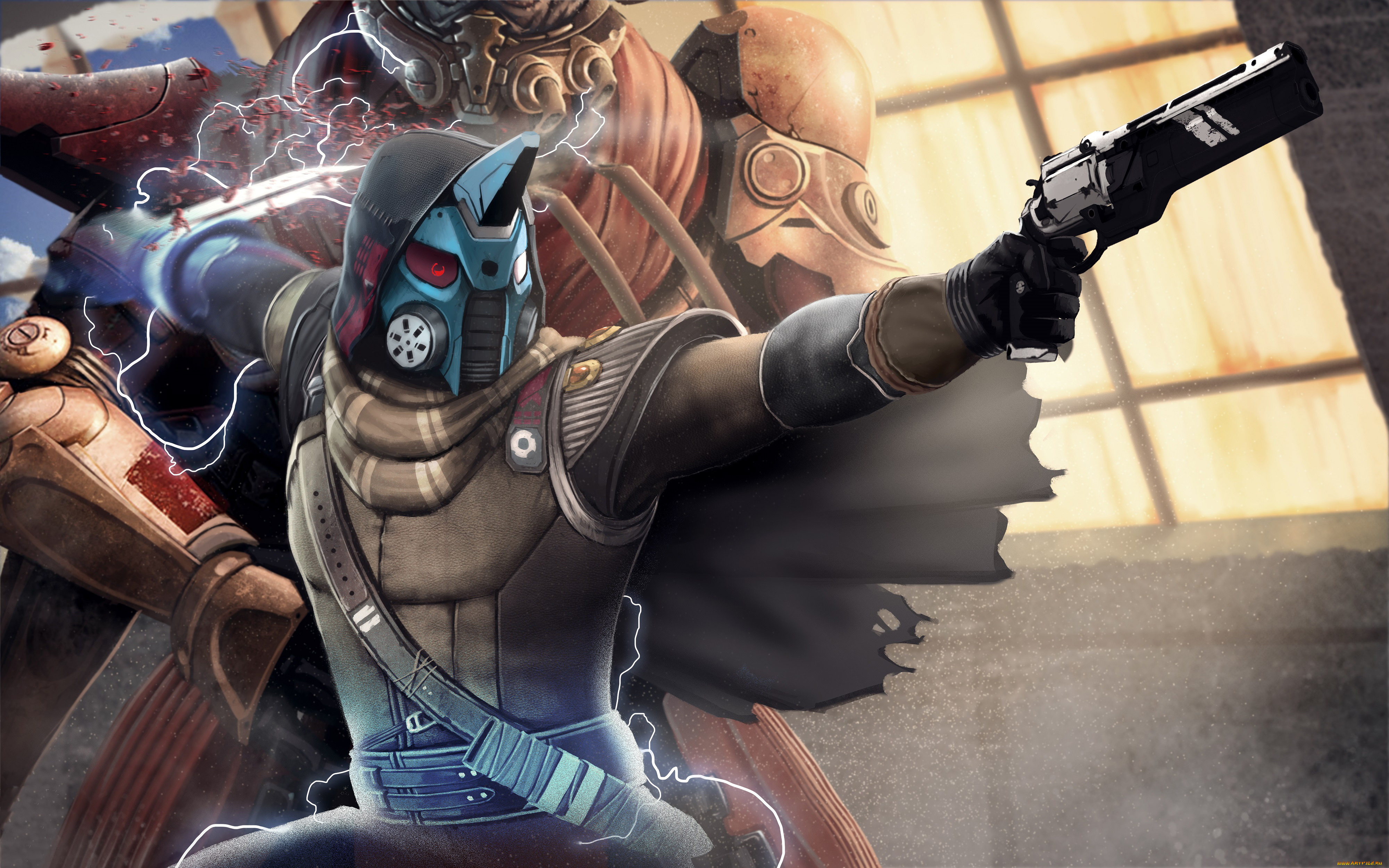 видео, игры, destiny, униформа, пистолет, мужчина