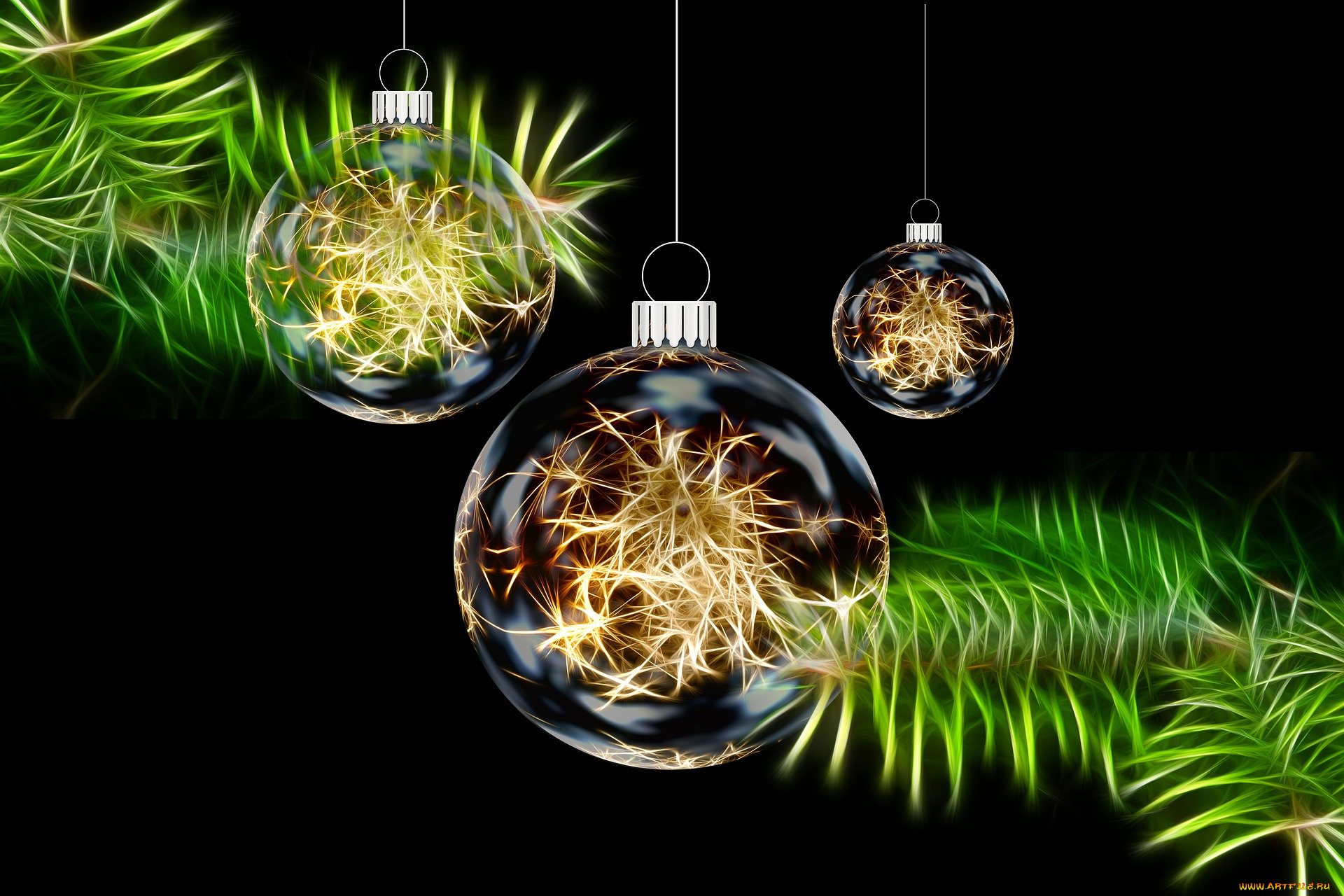 праздничные, 3д, графика, , новый, год, шары, фон