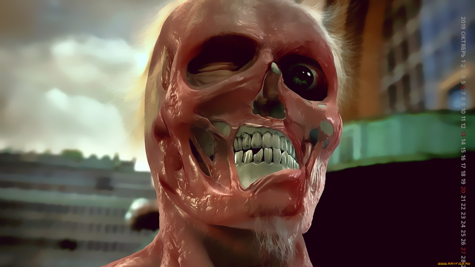 календари, фэнтези, 2019, calendar, существо, череп