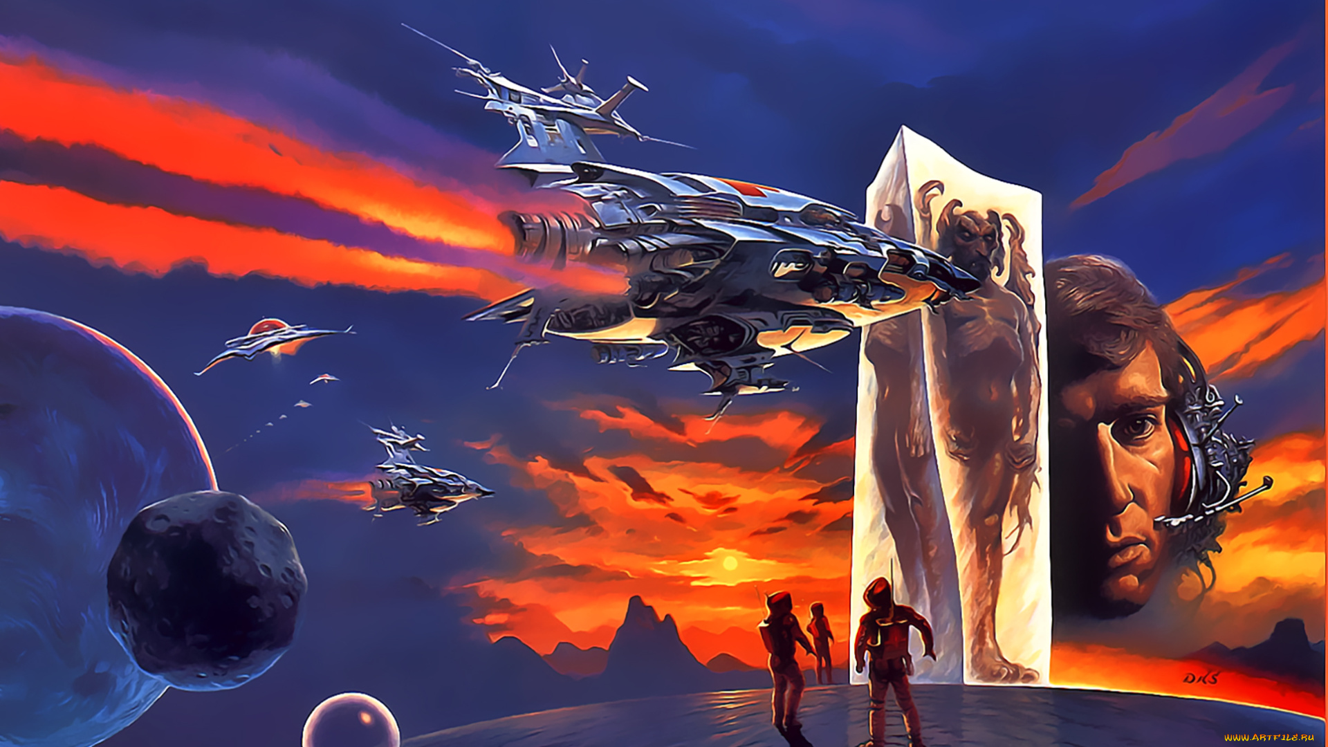 календари, фэнтези, космонавт, 2019, calendar, планета, космос, лицо