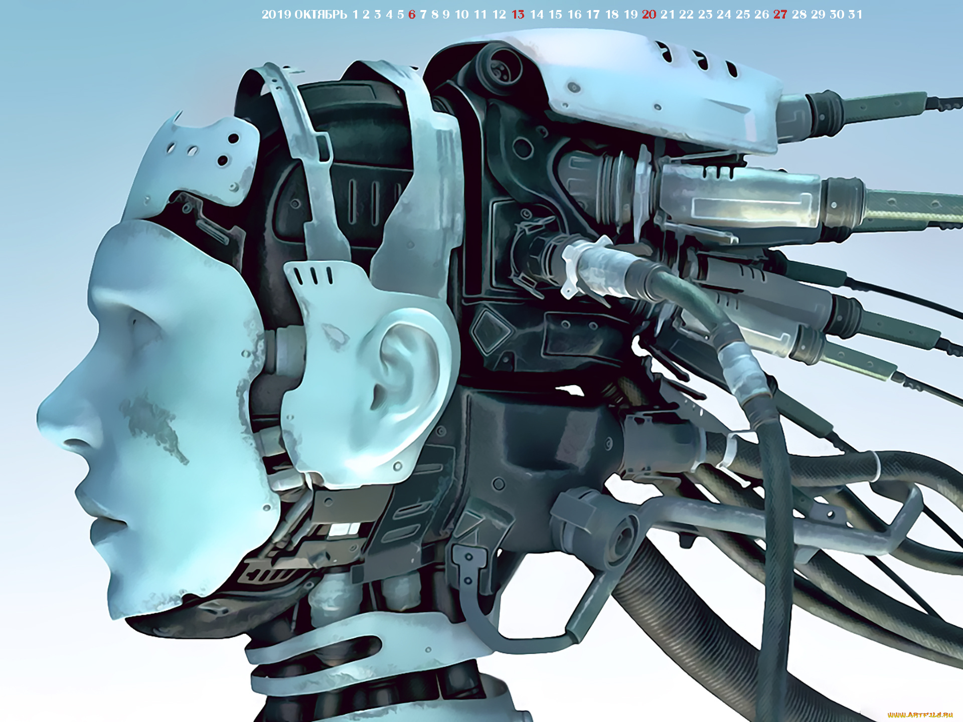 календари, фэнтези, 2019, calendar, профиль, лицо, робот