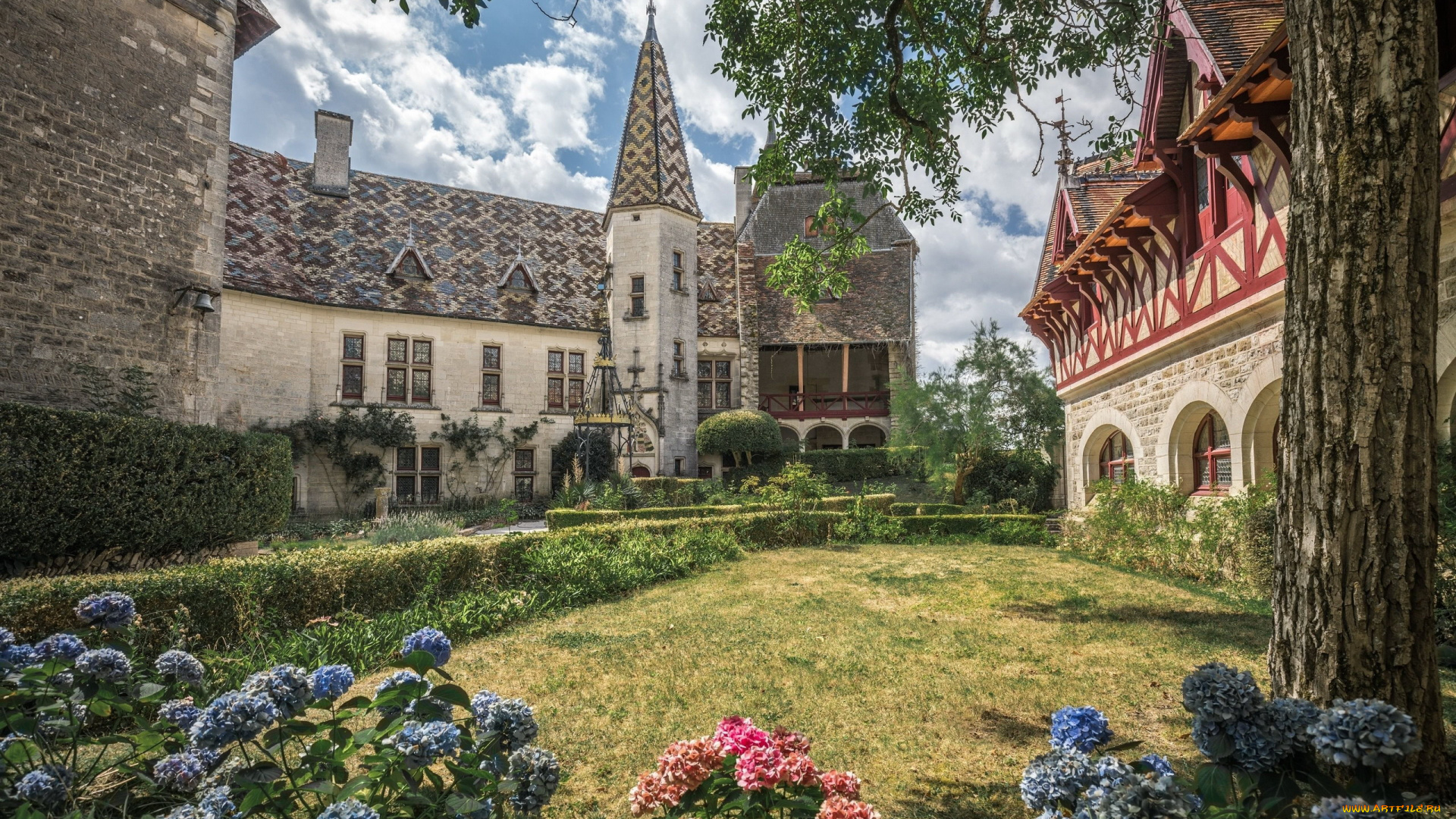 chateau, de, la, rochepot, города, замки, франции, chateau, de, la, rochepot