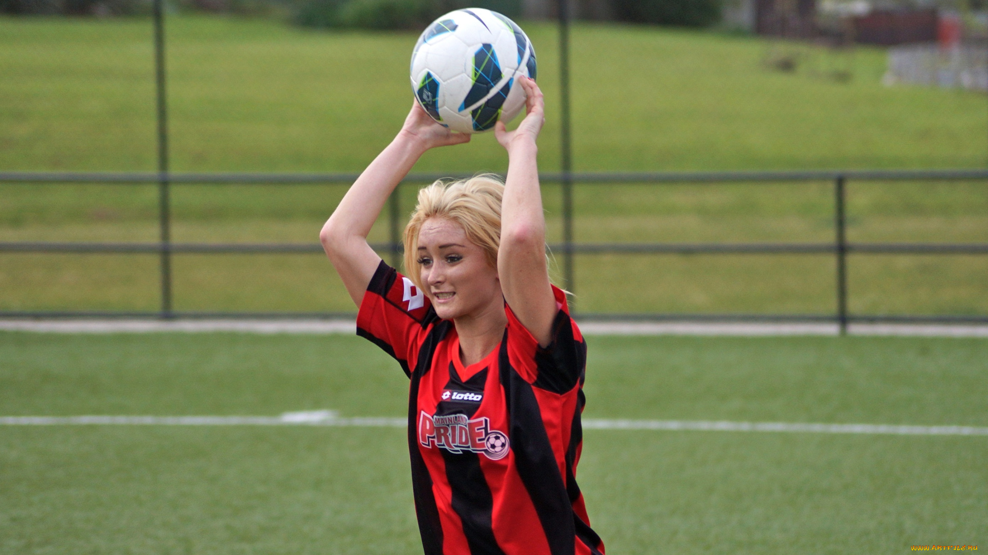 футбол, спорт, мяч, девушка