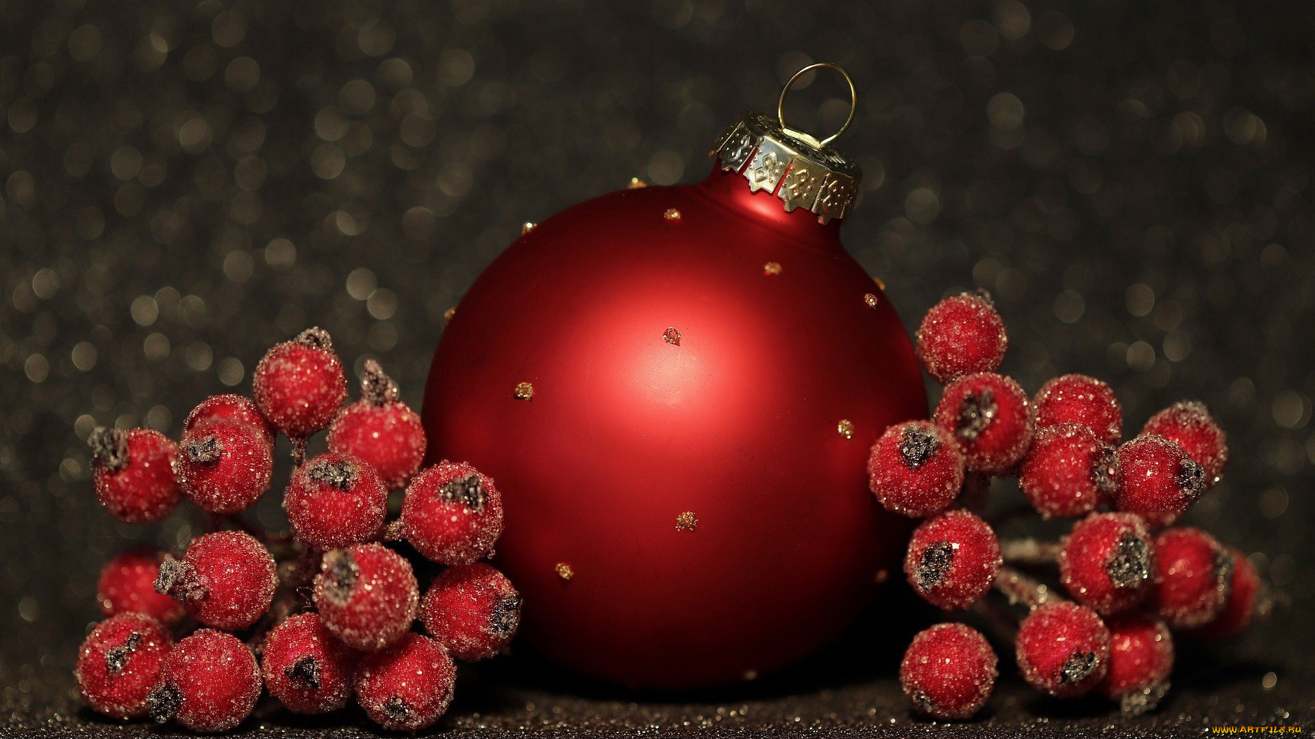 праздничные, шары, шарик, красный, ягоды