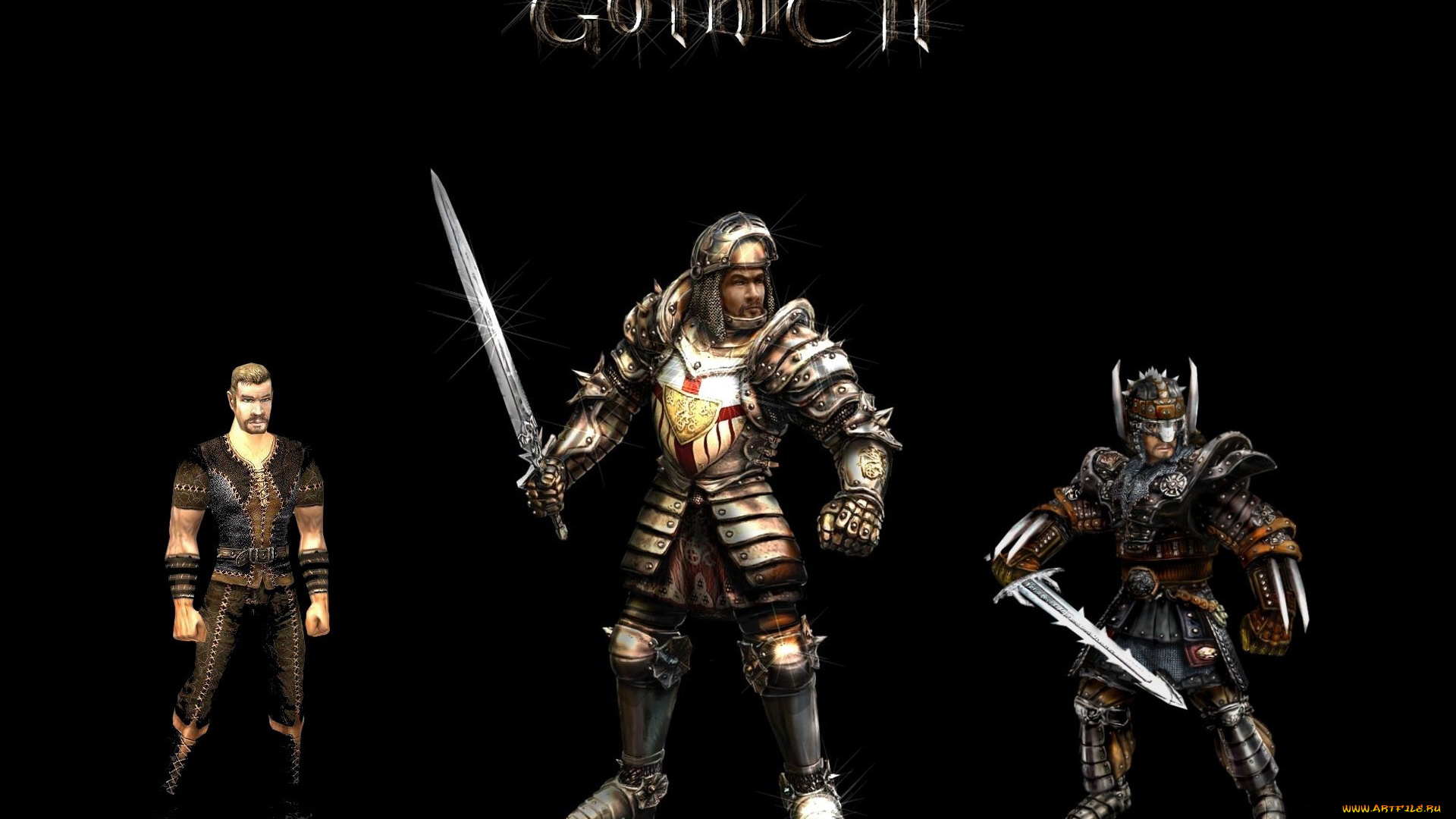 видео, игры, gothic, ii, рыцари, оружие