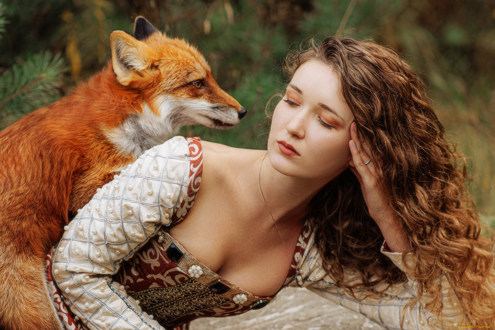 девушки, -, креатив, , косплей, поза, локоны, косплей, лиса, александра, савенкова