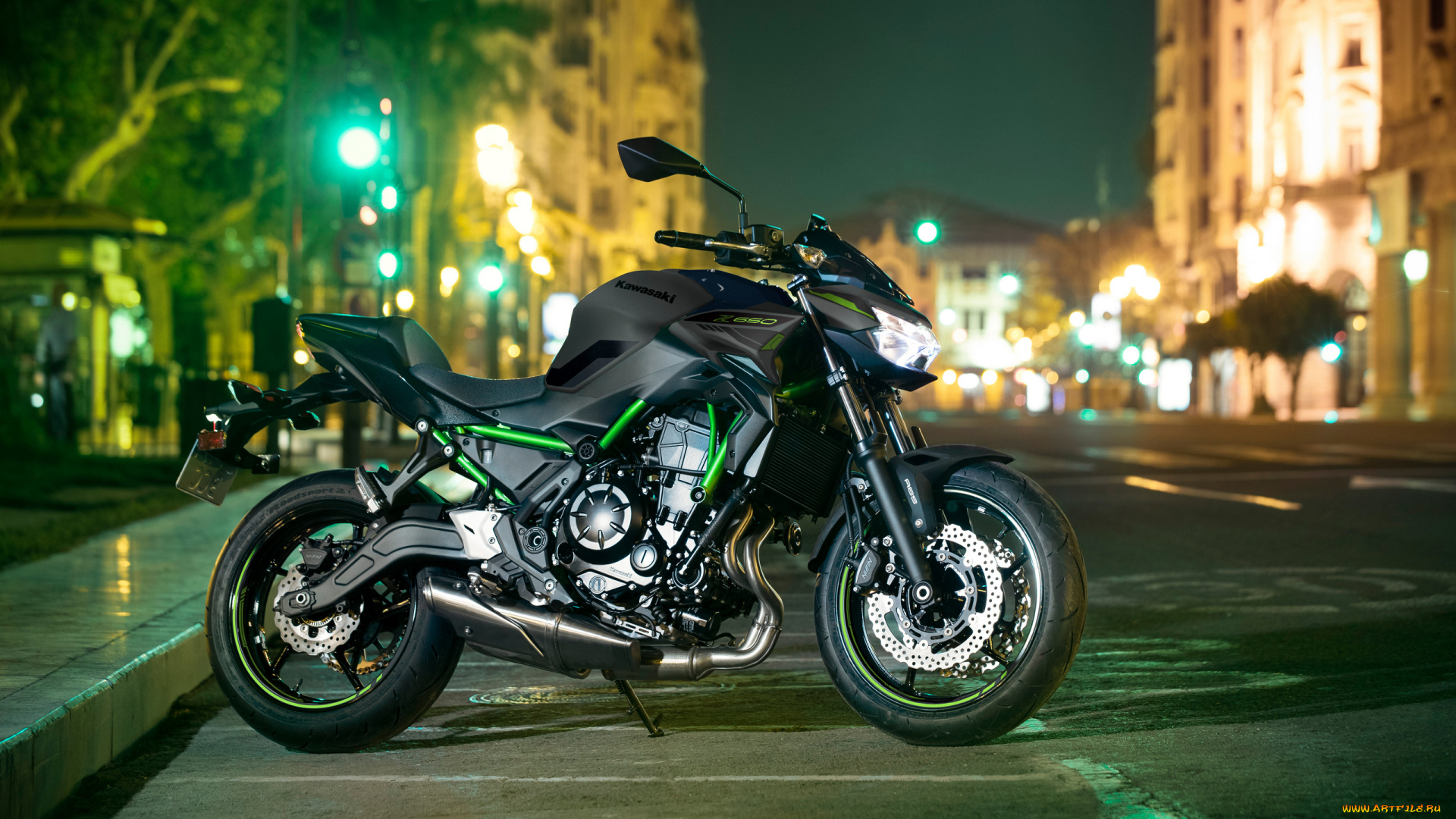 kawasaki, z650, modenas, 2023, мотоциклы, kawasaki, z650, modenas, кавасаки, ночь, город