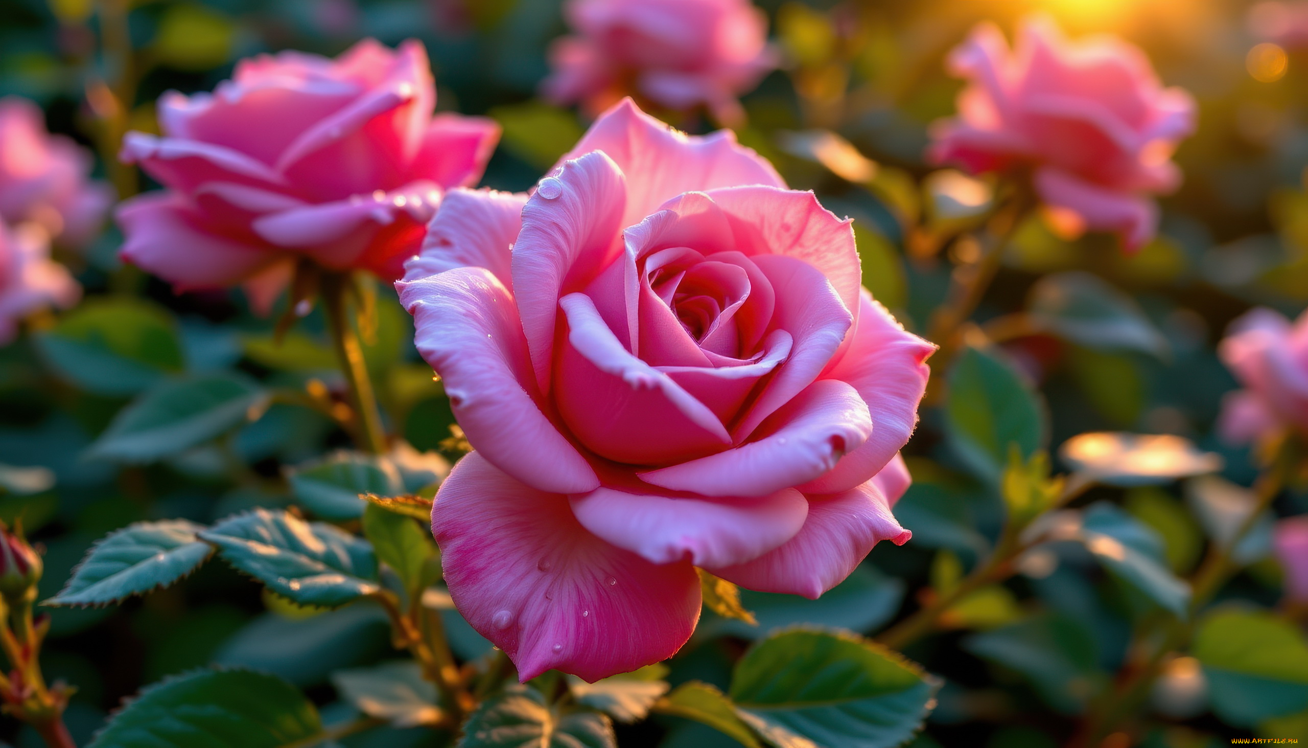 3д, графика, цветы, , flowers, розовые, розы