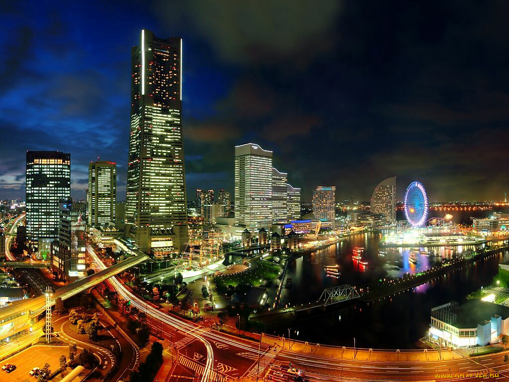 города, йокогама, Япония